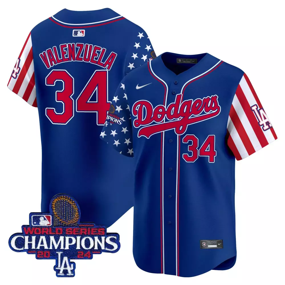 valenzuela 34 men s vapor jersey dodgers 2024 independence day limited edition