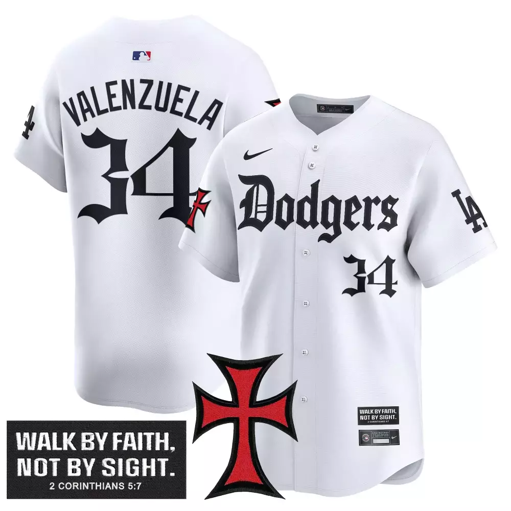 valenzuela 34 men s vapor jersey white dodgers faith glory edition 2023