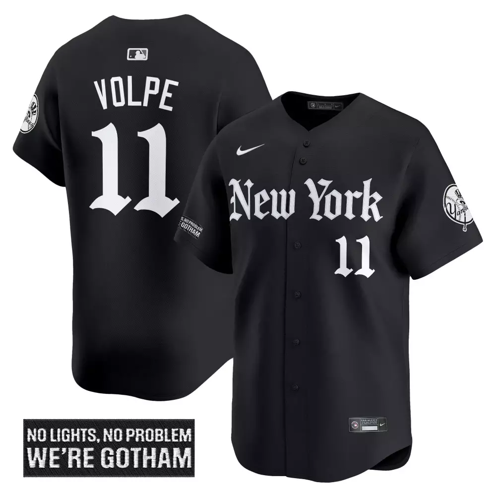 Volpe 11 New York Yankees Black 2023 Gotham Edition Stitched Vapor Jersey | Limited Edition Fan Gear | For Men, Women & Youth