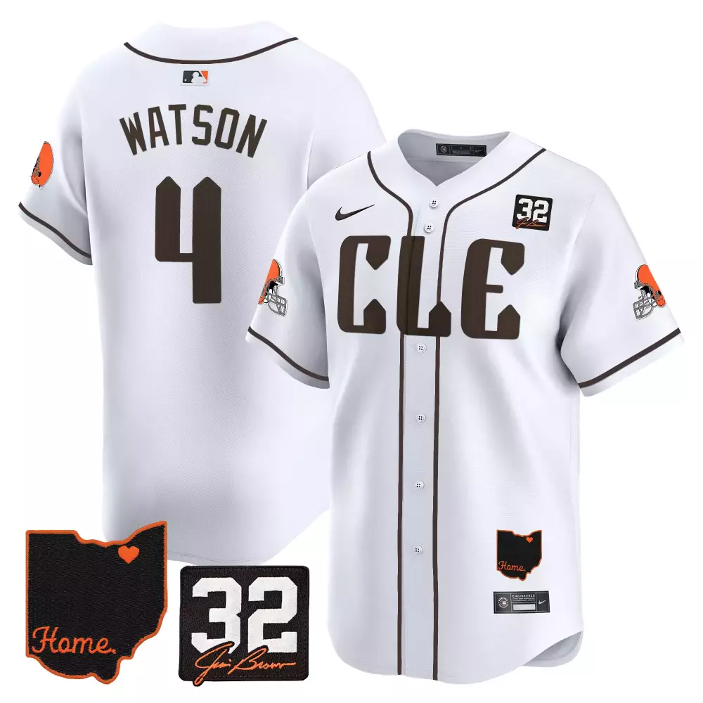 watson 4 cleveland browns white all stitched jersey name patch 1946 men s style