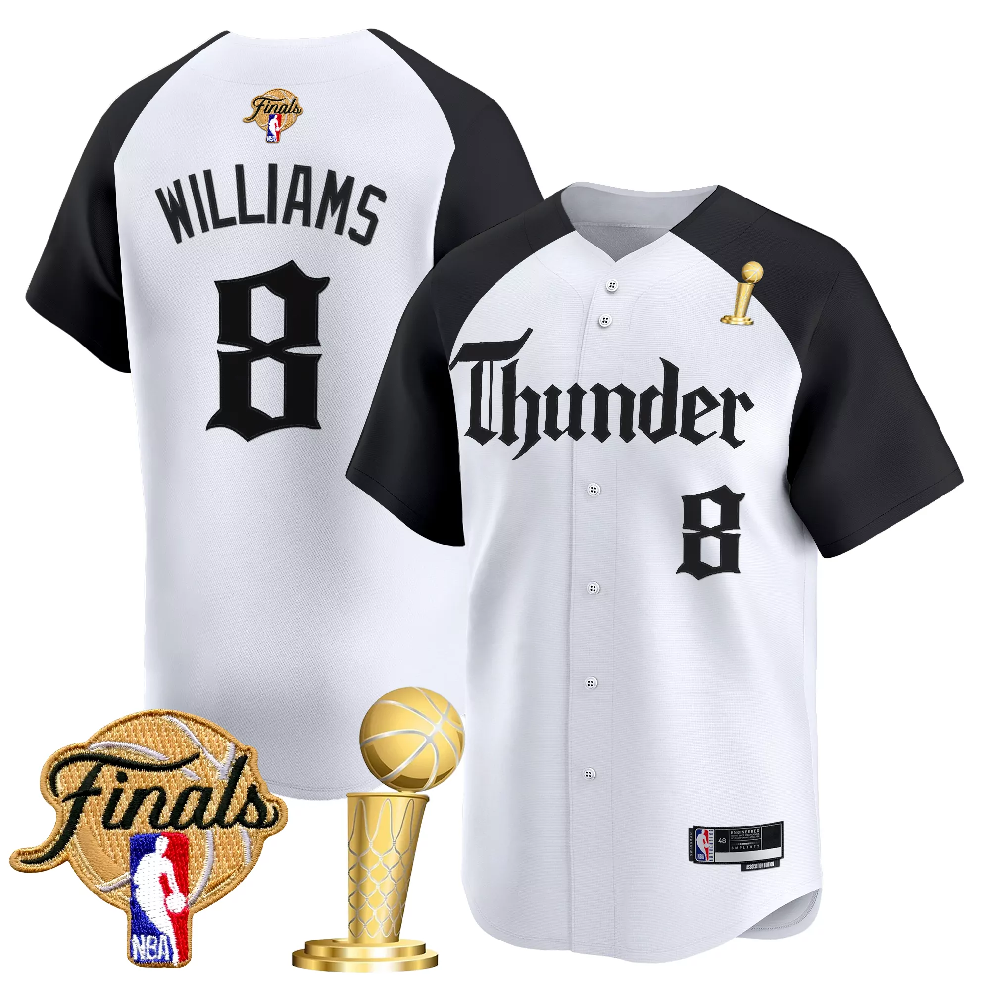 williams 8 men s black oklahoma city thunder vapor stitched jersey with okc patch 2023