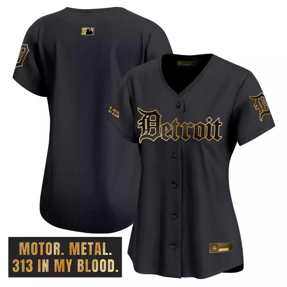 women s detroit tigers black vapor premier limited jersey embroidered patch 2023