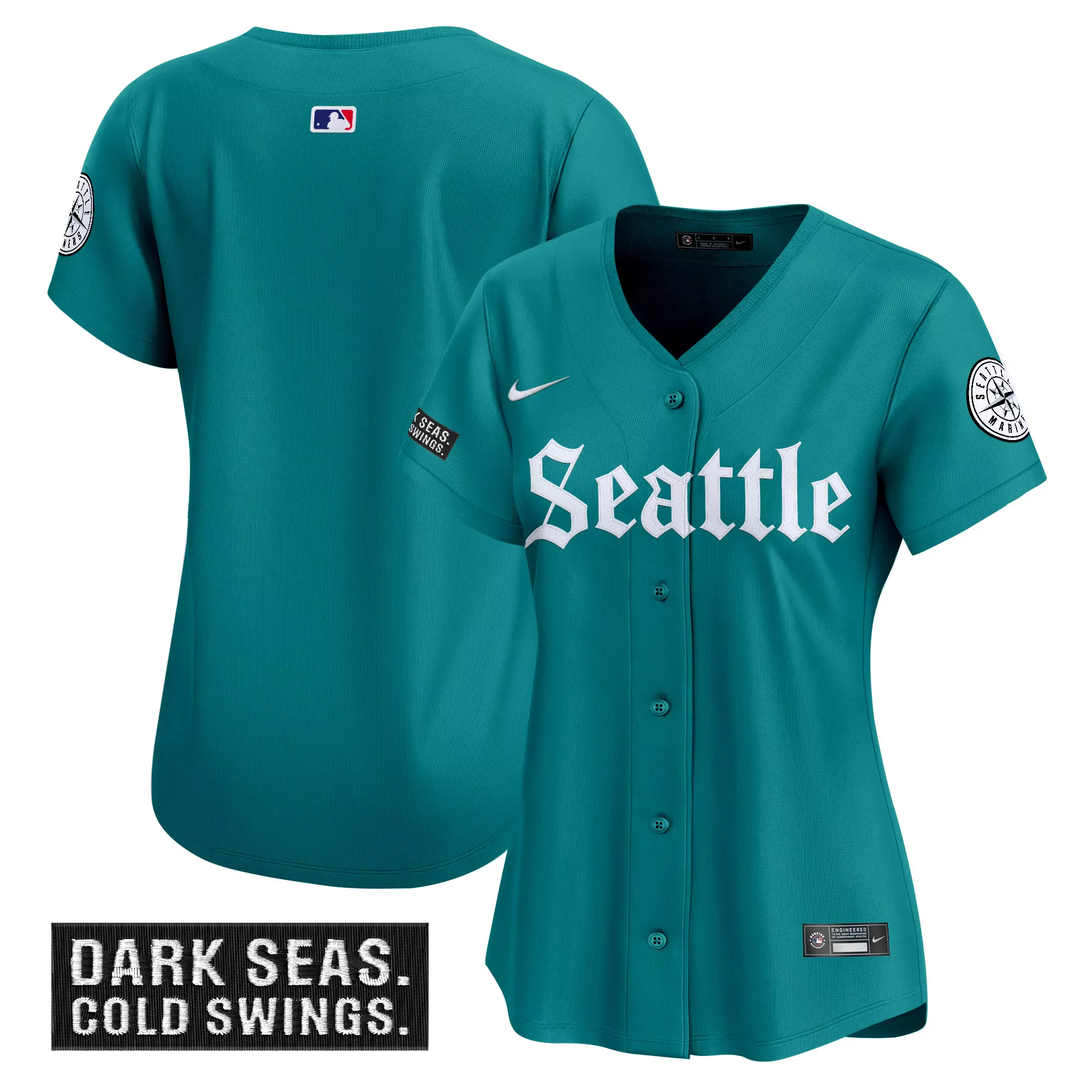 women s seattle mariners vapor jersey deep sea gothic edition stitched 2023 dark seas patch