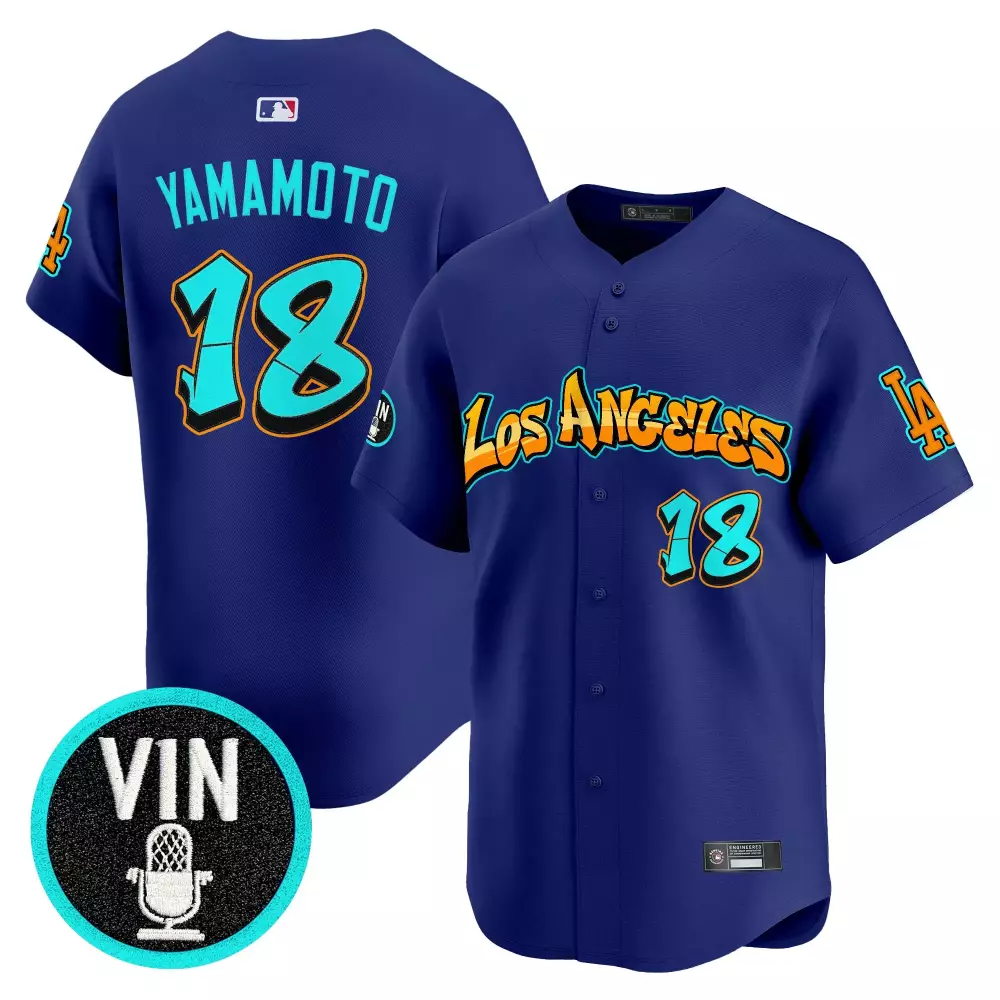 Yamamoto 18 Dodgers 2023 Cream Graffiti Edition Vapor Jersey | Stitched | Limited Edition Fan Gear | For Men, Women & Youth