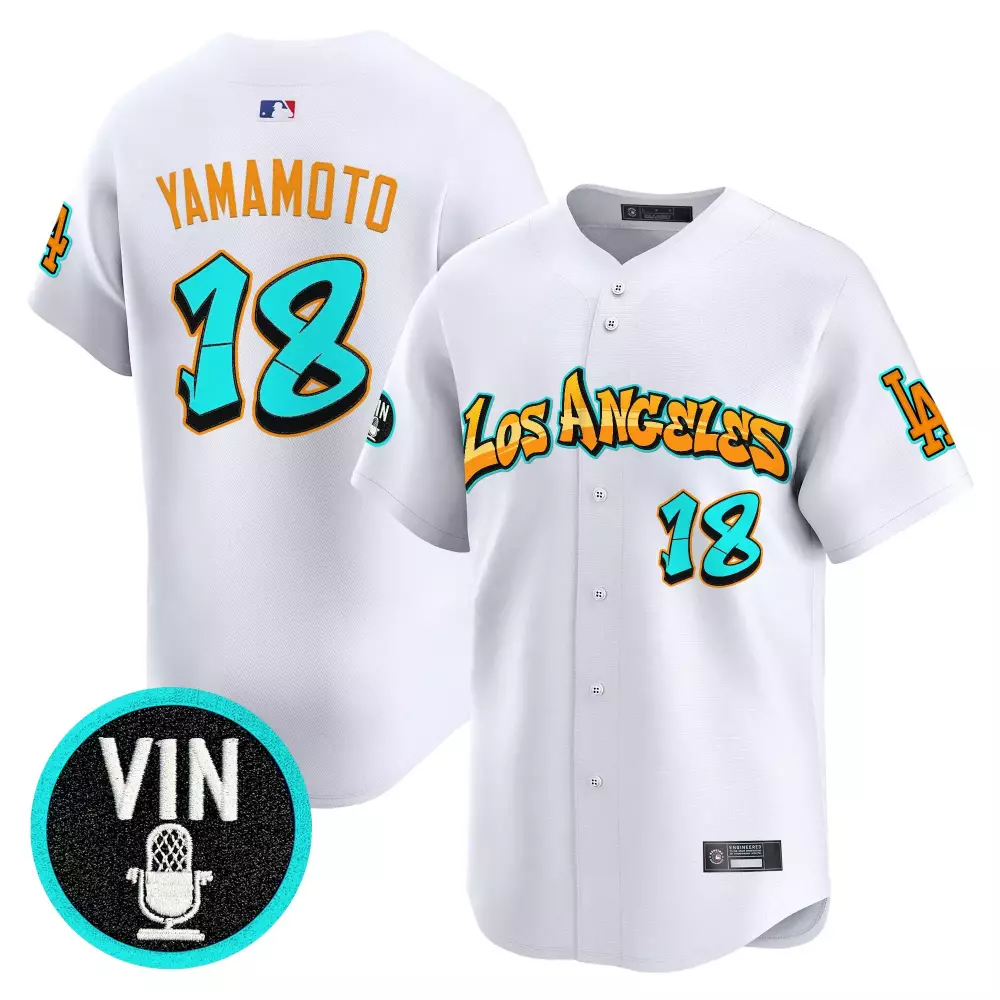Yamamoto 18 Dodgers 2023 Cream Graffiti Edition Vapor Jersey | Stitched | Limited Edition Fan Gear | For Men, Women & Youth