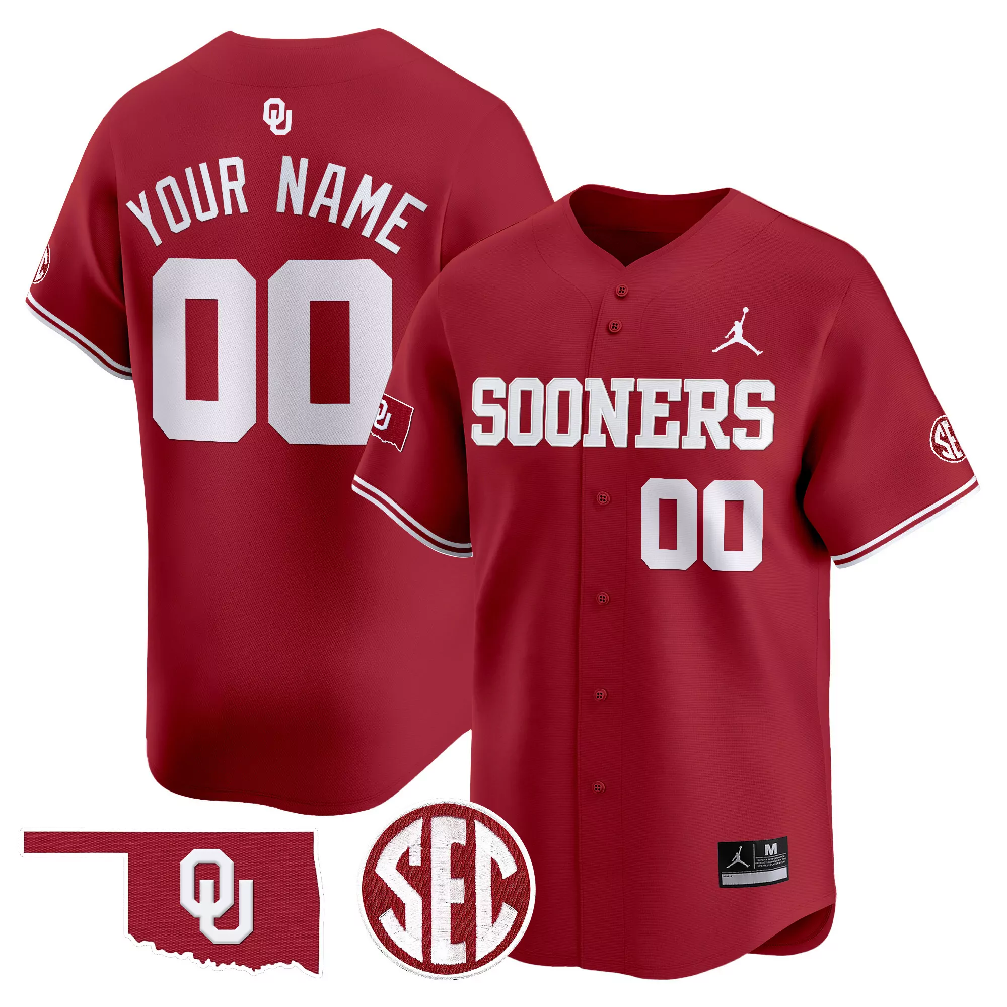 your name 00 men s oklahoma sooners white vapor jersey all stitched sec patch 2025