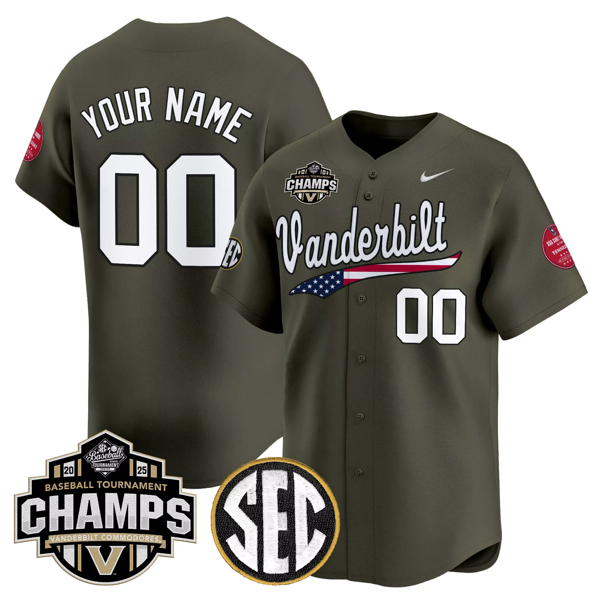 vanderbilt commodores men s vapor stitched jersey 2025 sec champs white