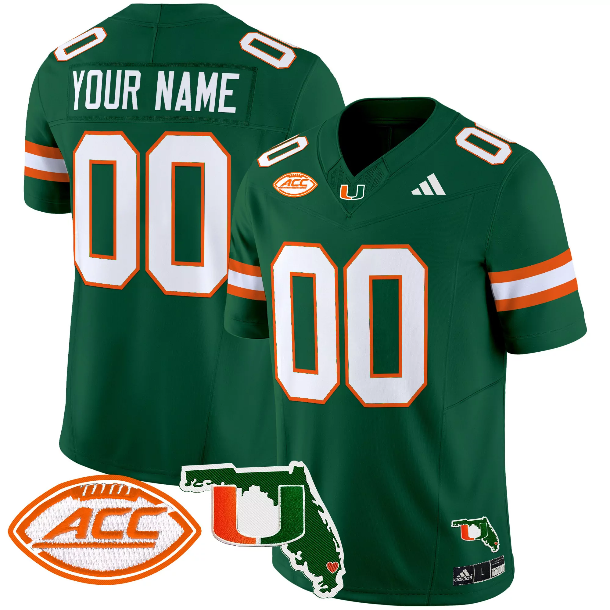 your name 00 men s orange miami hurricanes vapor stitched baseball jersey 2024 with acc patch