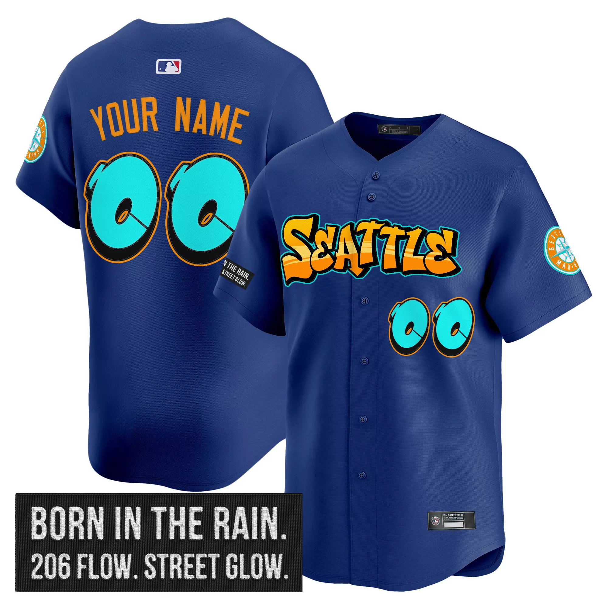 your name 00 men s stitched vapor jersey seattle mariners emerald drop edition 2023