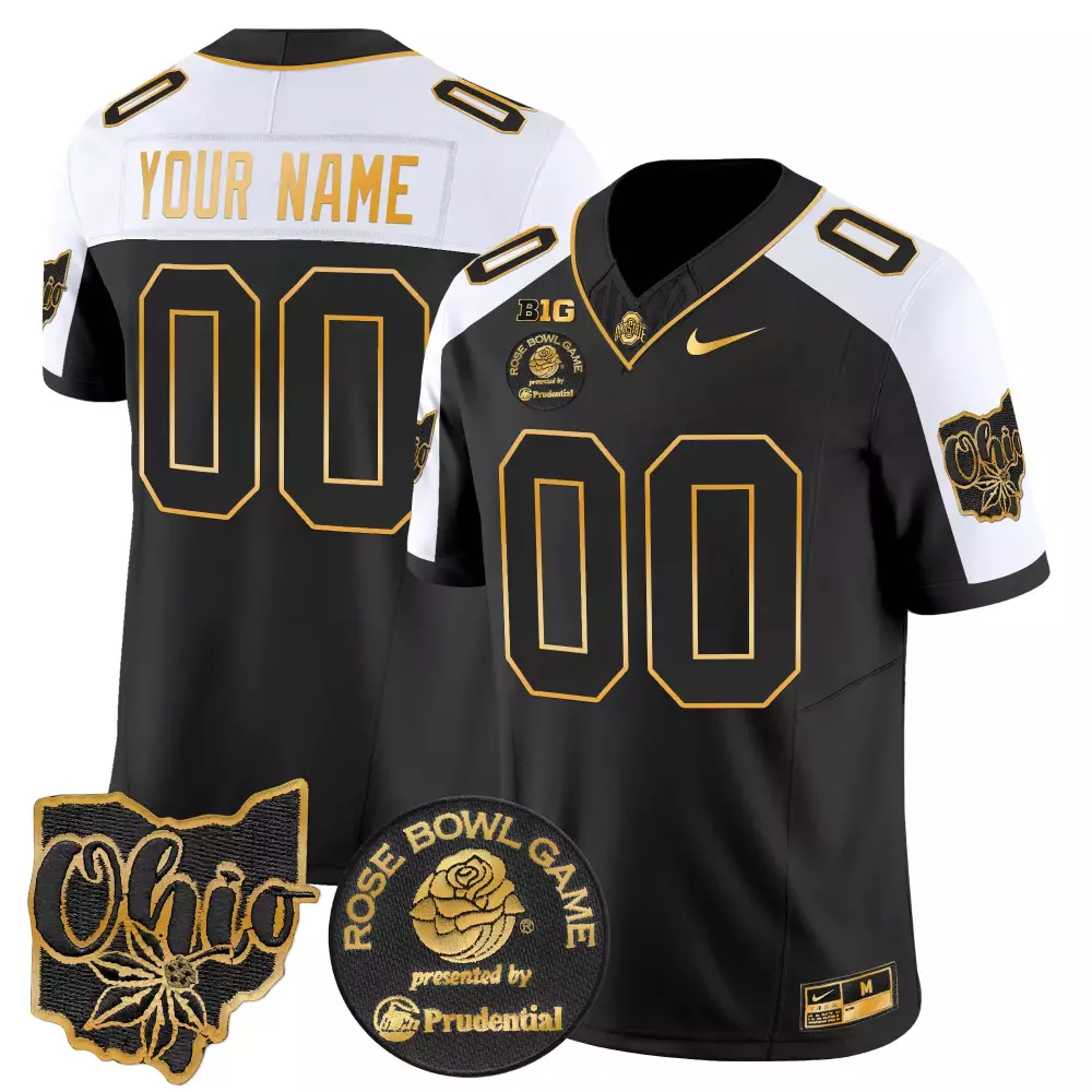 Your Name 00 Ohio State Buckeyes 2023 Stitched Vapor Jersey | Black Rose Bowl Game | For Men, Women & Youth