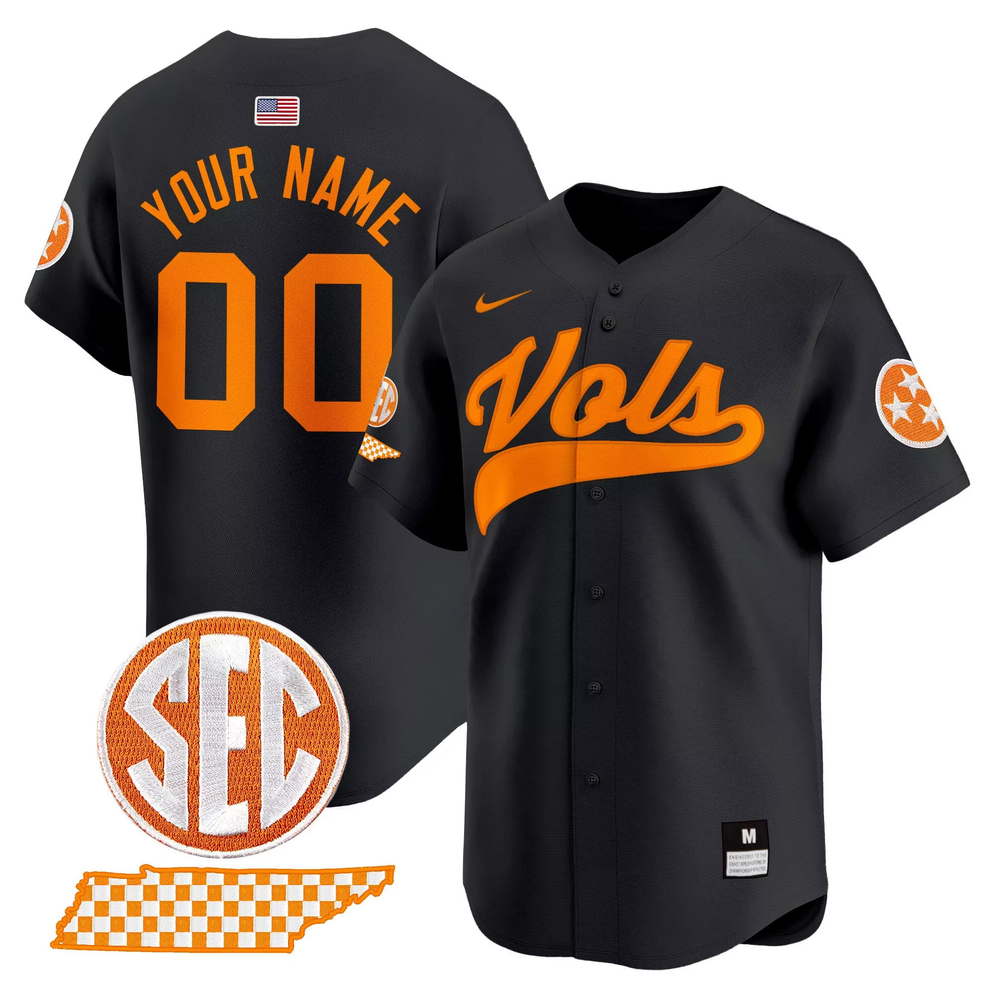 your name 00 men s stitched vapor jersey tennessee volunteers white sec 2025 limited edition