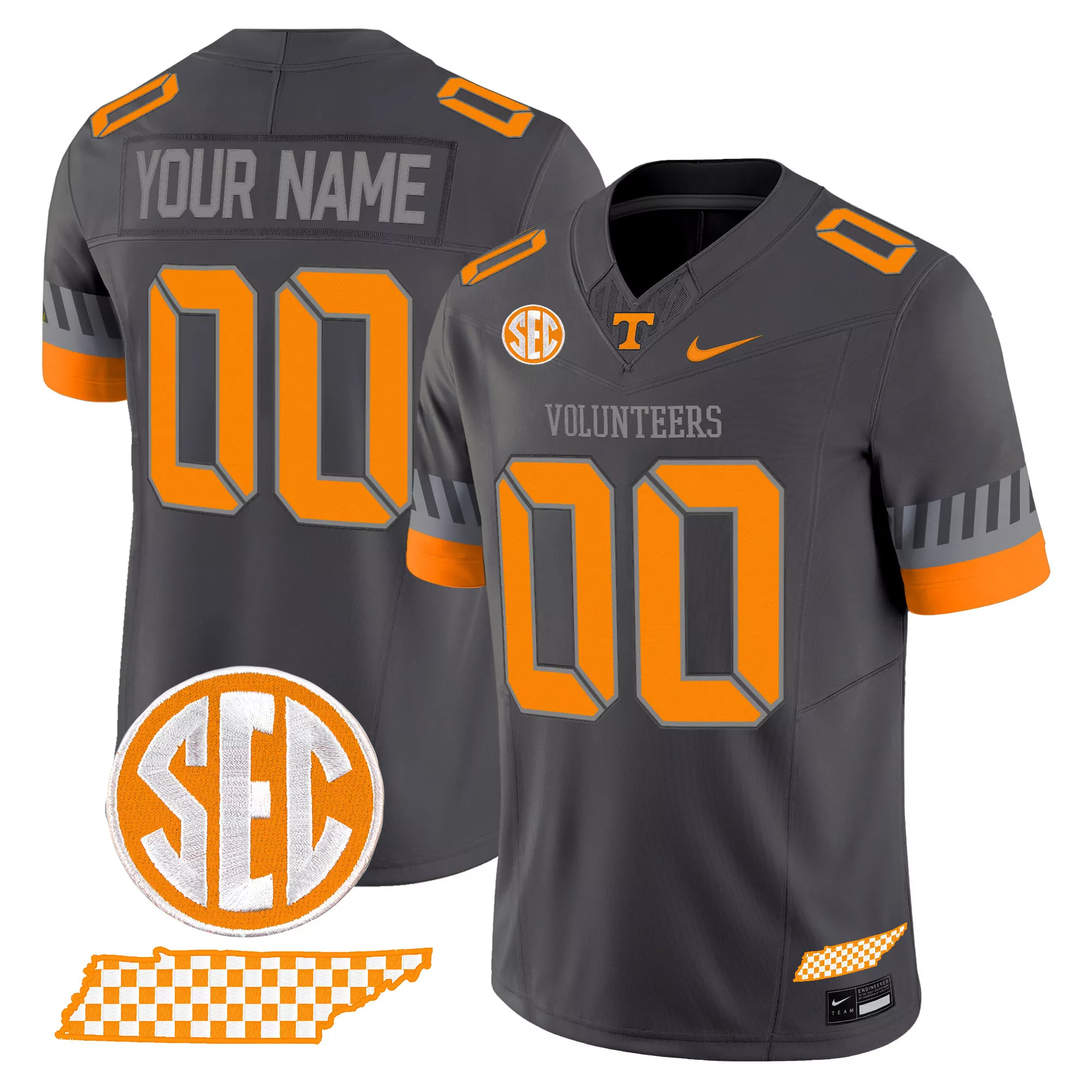 your name 00 men s stitched vapor jersey tennessee volunteers white sec 2025 limited edition