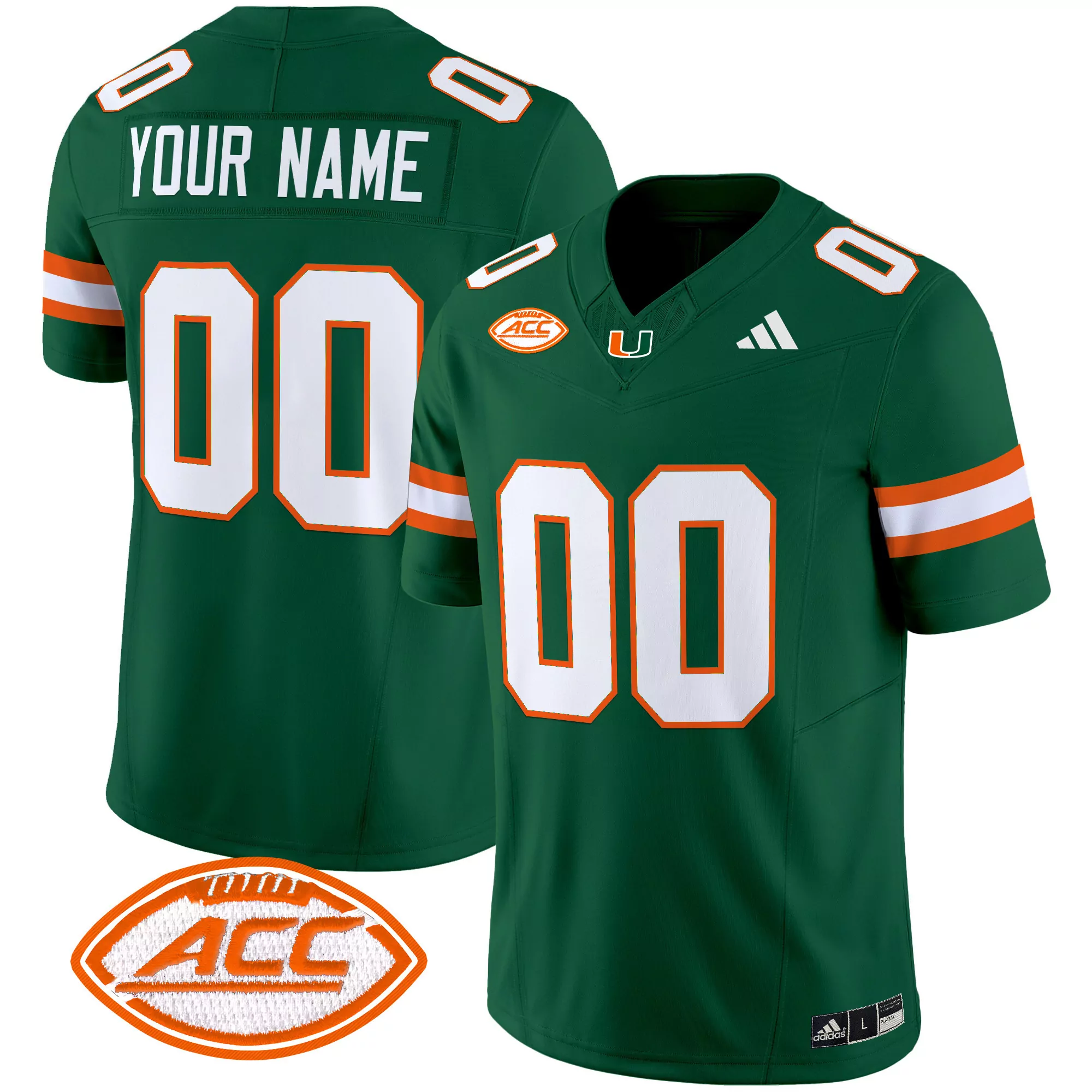 your name 00 miami hurricanes black vapor stitched jersey with acc patch 2025