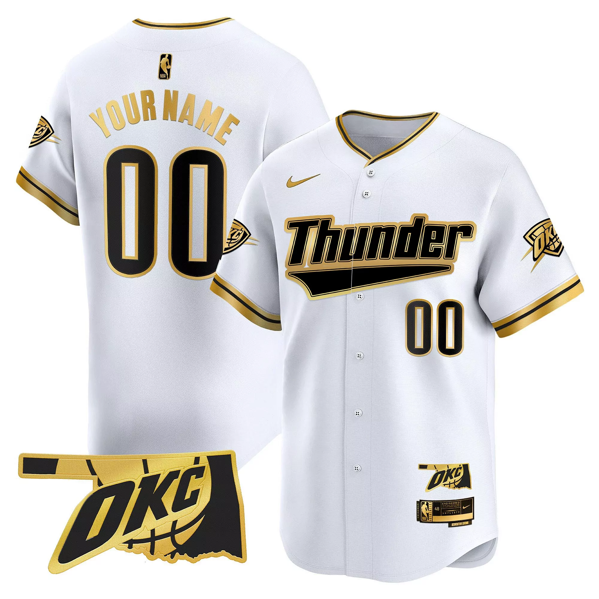 your name 00 oklahoma city thunder white vapor jersey 2025 finals edition stitched