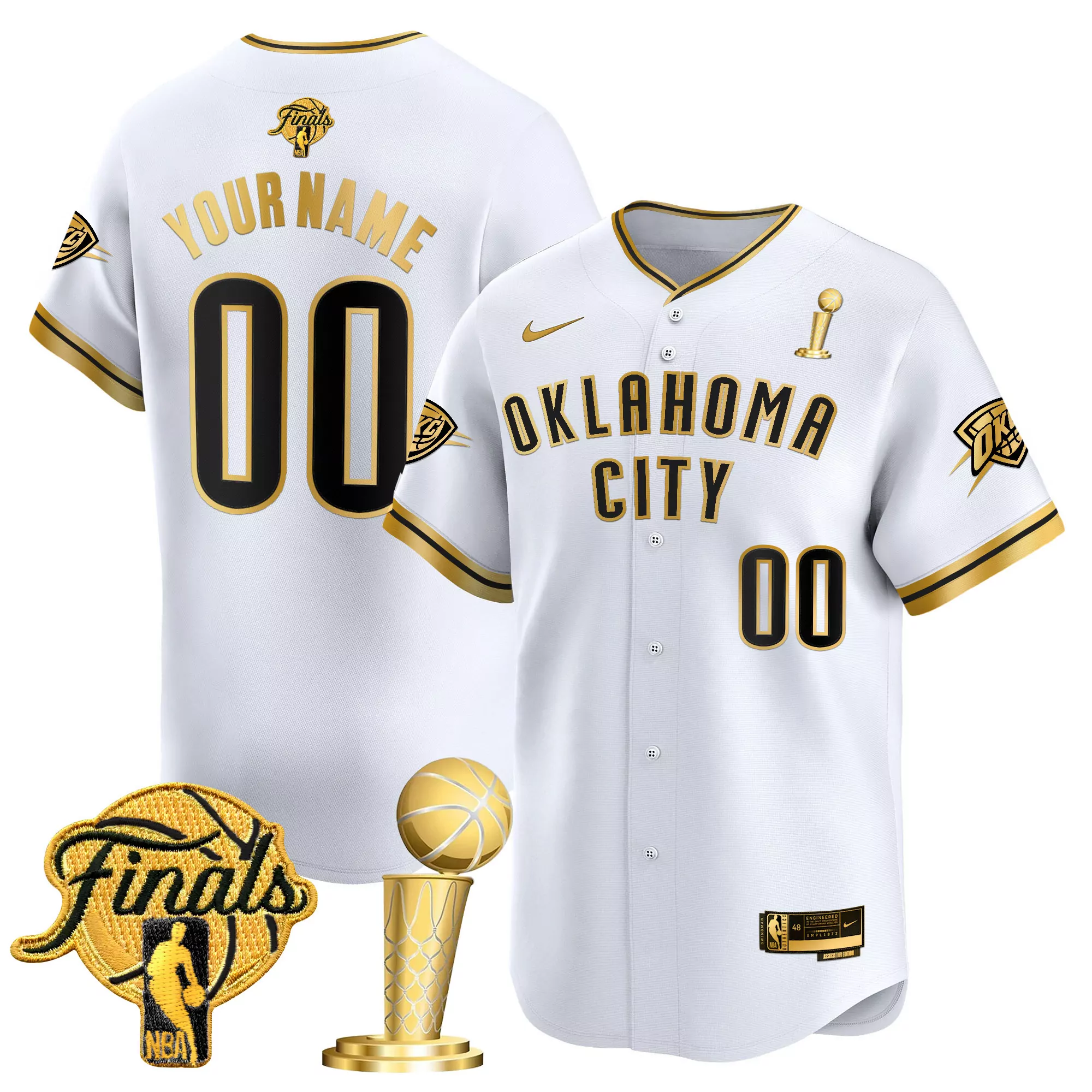 your name 00 oklahoma city thunder white vapor jersey 2025 finals edition stitched