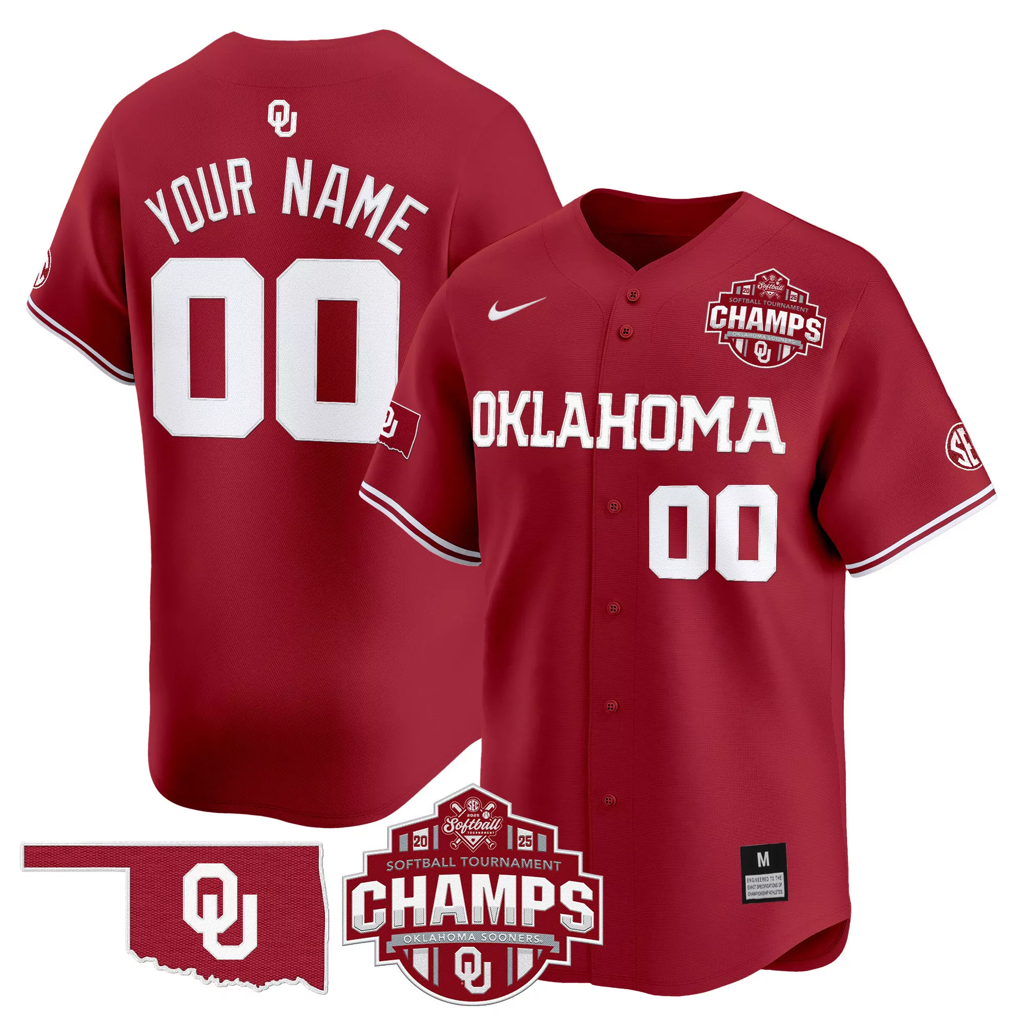 your name 00 men s oklahoma sooners white vapor jersey all stitched sec patch 2025