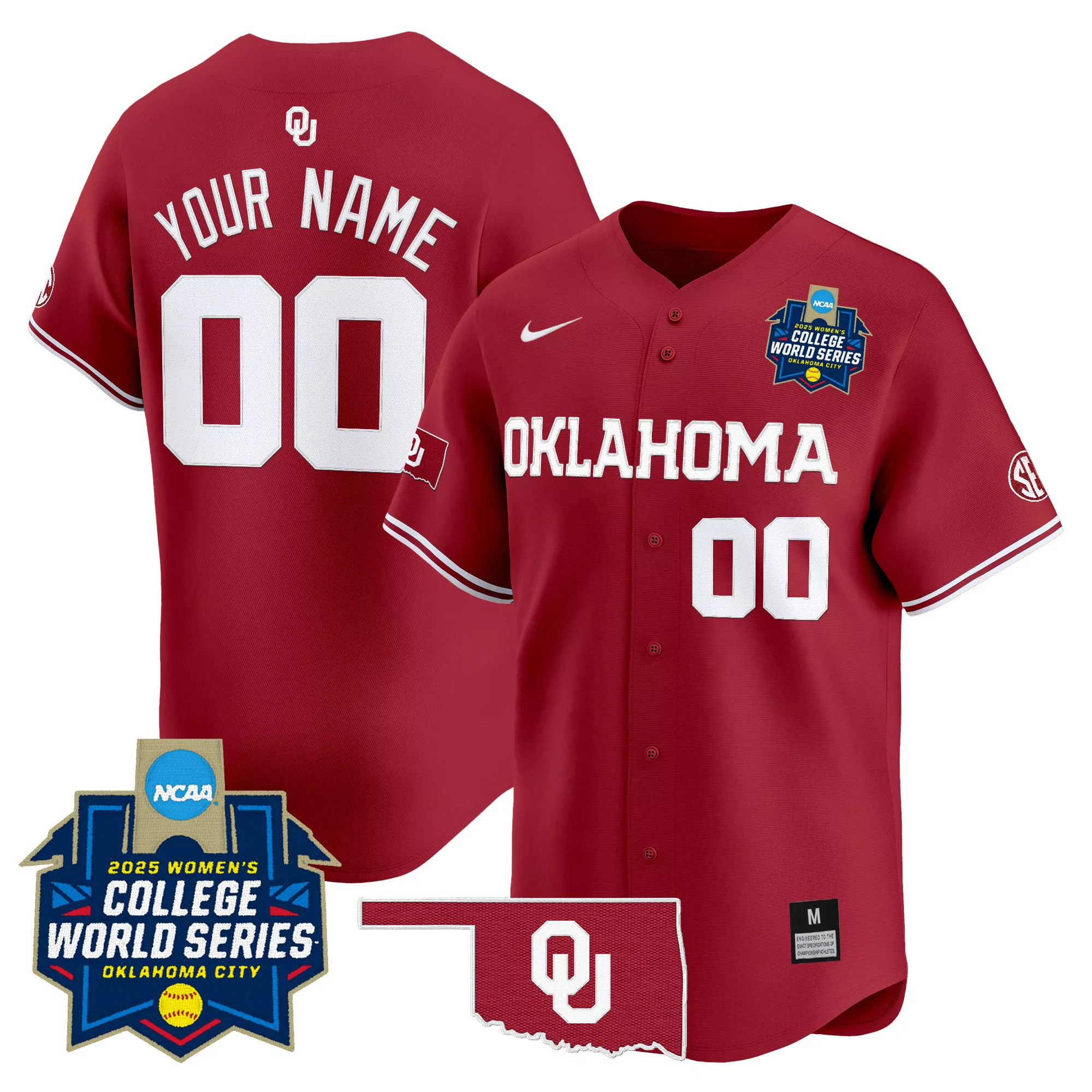 your name 00 oklahoma sooners white vapor jersey with national champions patch 2024