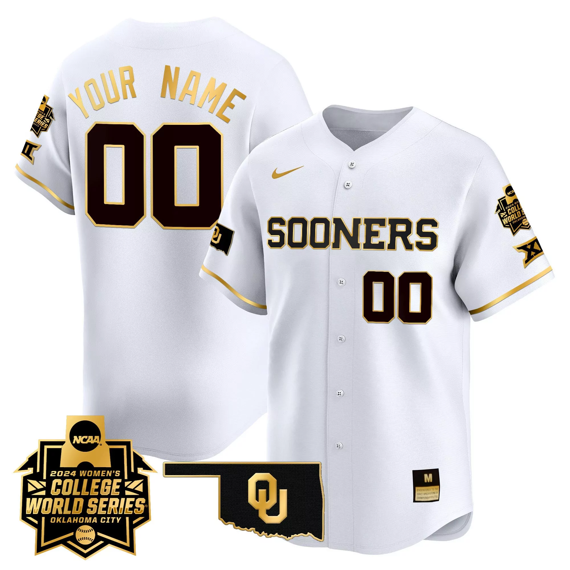 your name 00 oklahoma sooners women s vapor jersey all stitched gray 2025 sec patch