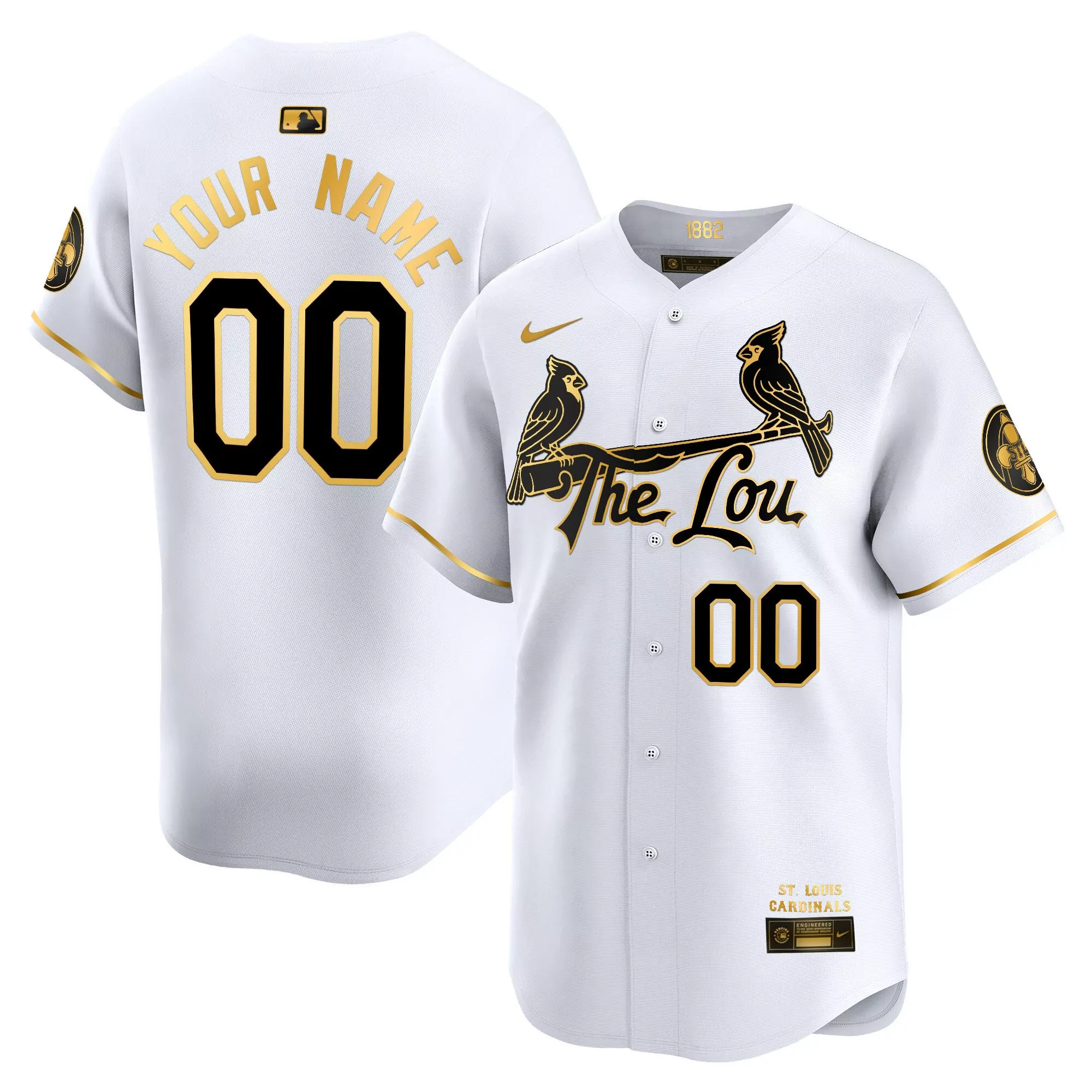 your name 00 st louis cardinals 2024 vapor premier limited jersey white with embroidered patch