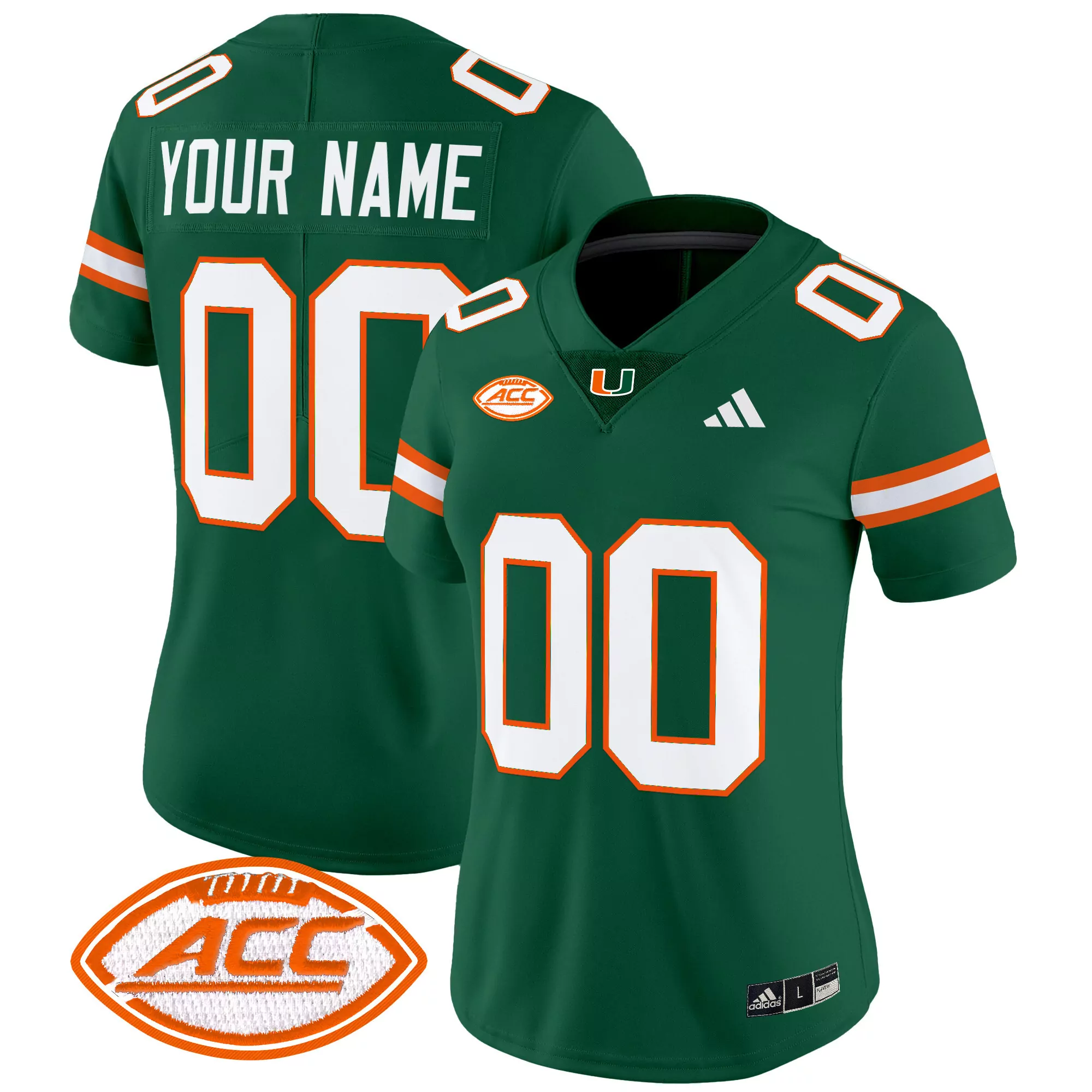 your name 00 women s miami hurricanes 2025 vapor limited custom jersey all stitched acc patch