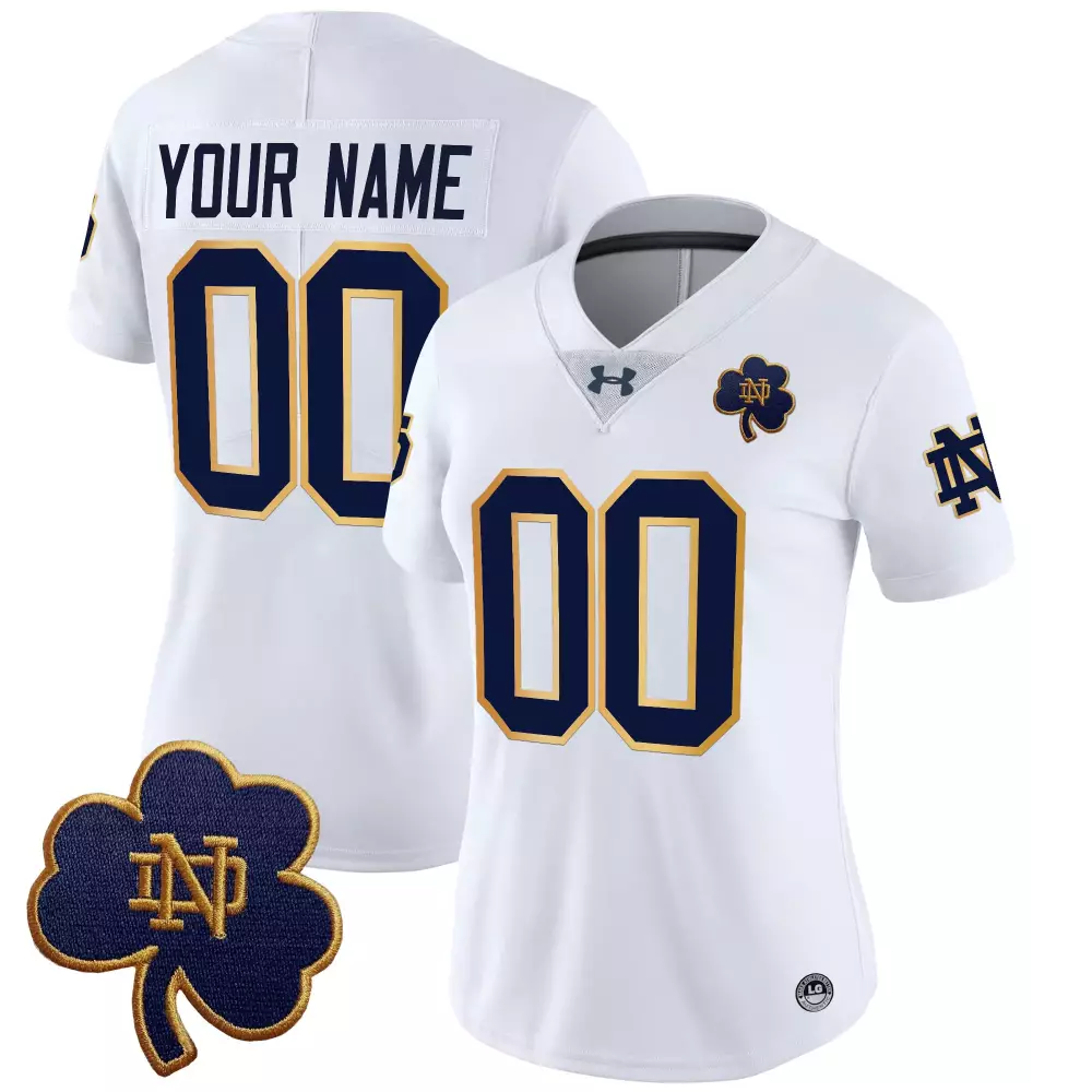 your name 00 women s navy notre dame fighting irish vapor limited custom jersey 2025 embroidered patch