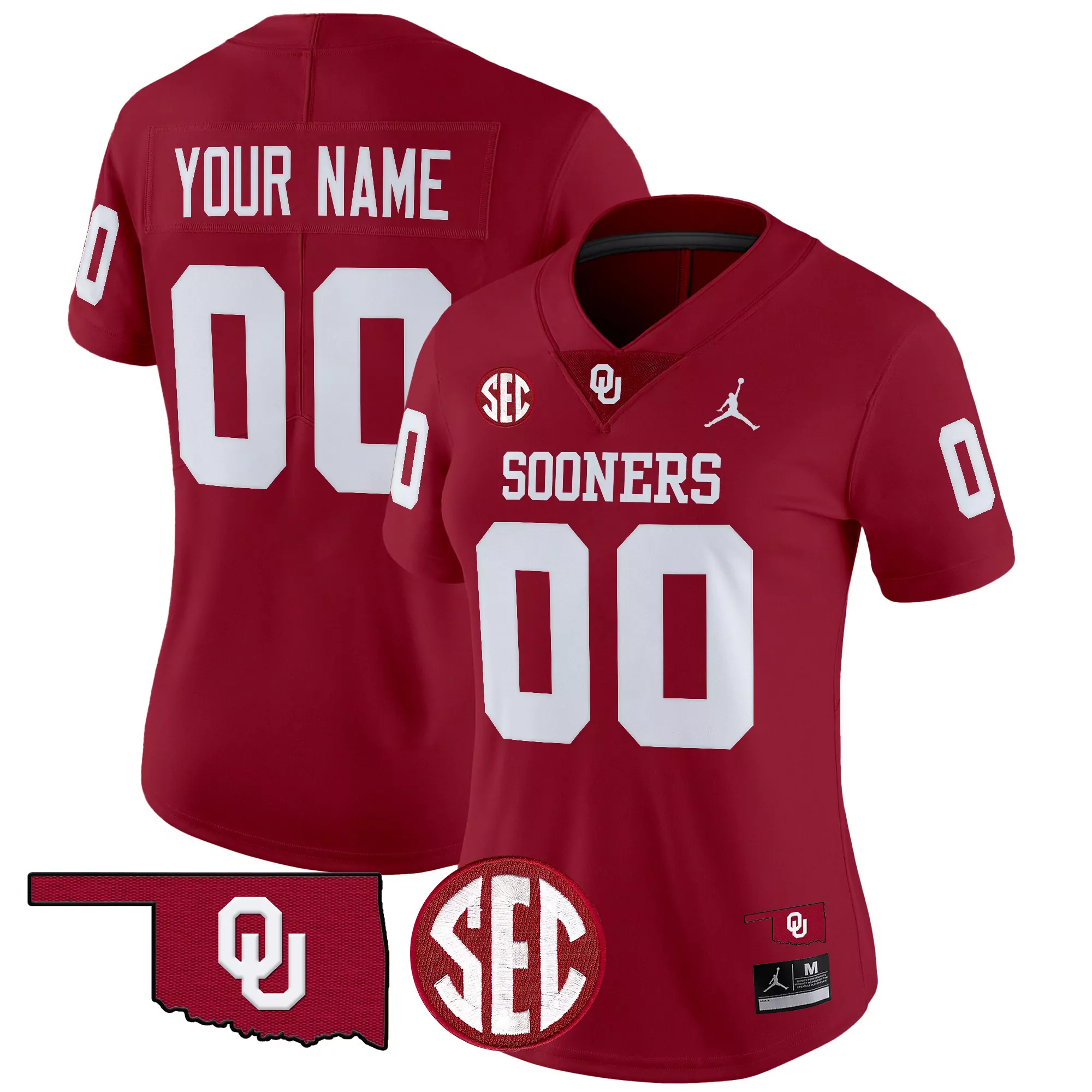 your name 00 women s oklahoma sooners 2025 vapor limited custom jersey all stitched red