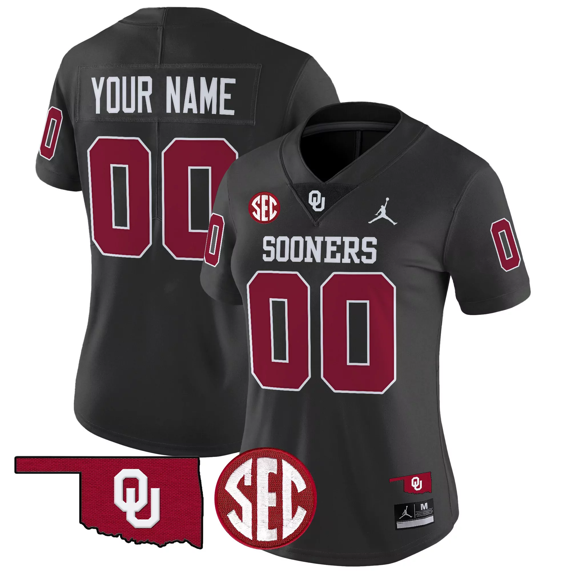 your name 00 women s oklahoma sooners 2025 vapor limited custom jersey all stitched red