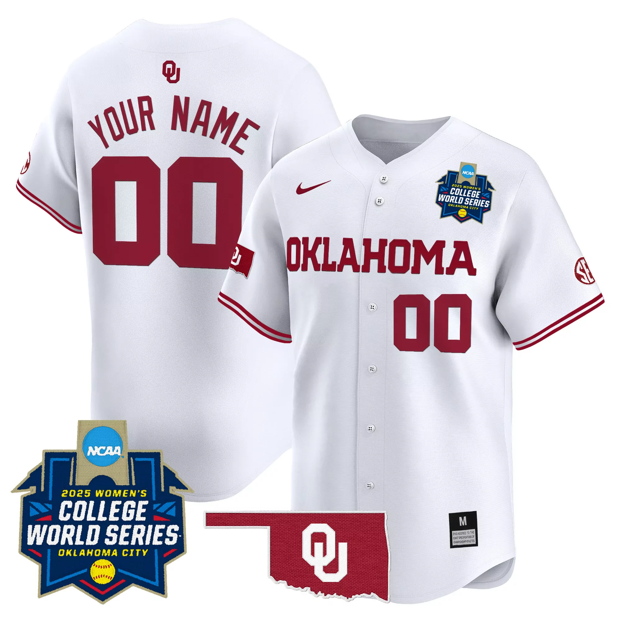 your name 00 women s oklahoma sooners vapor jersey 2025 college world series gray