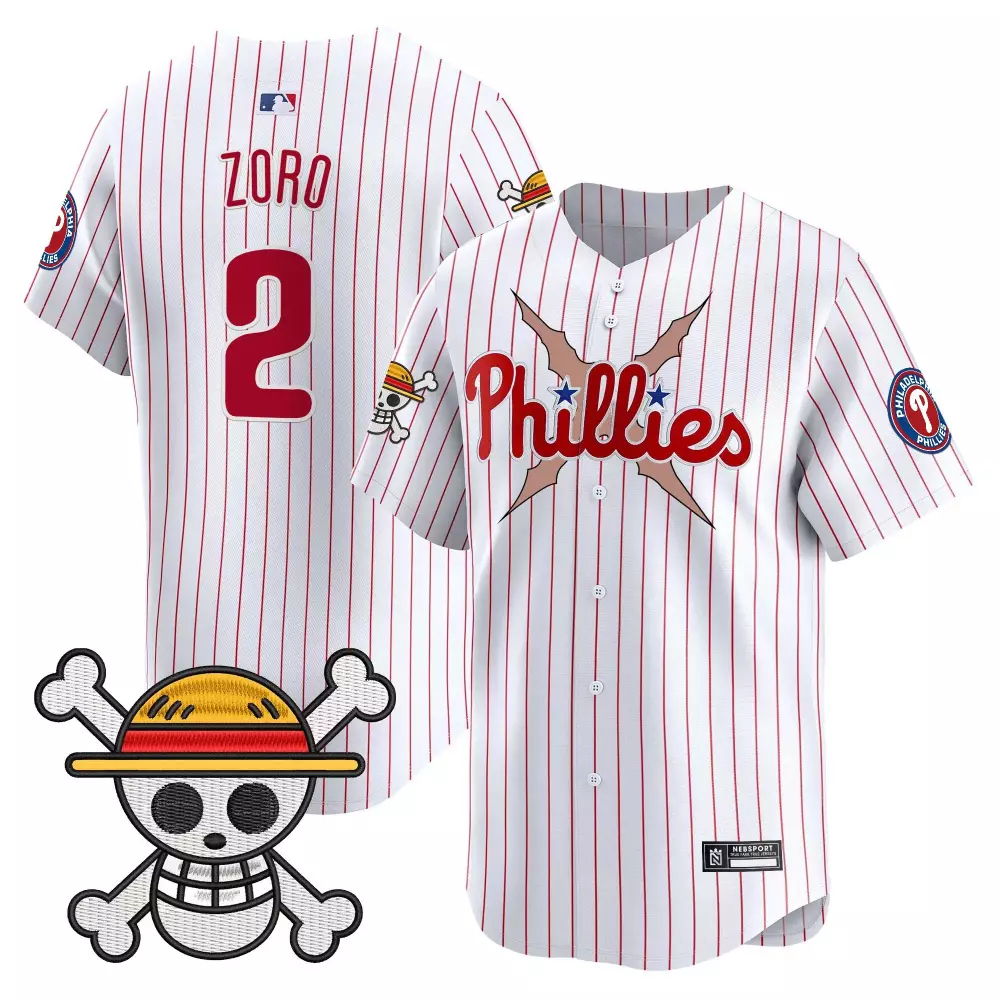 Zoro 2 Men's Stitched Vapor Jersey | Philadelphia Phillies White One Piece 2025 Patch | For Men, Women & Youth
