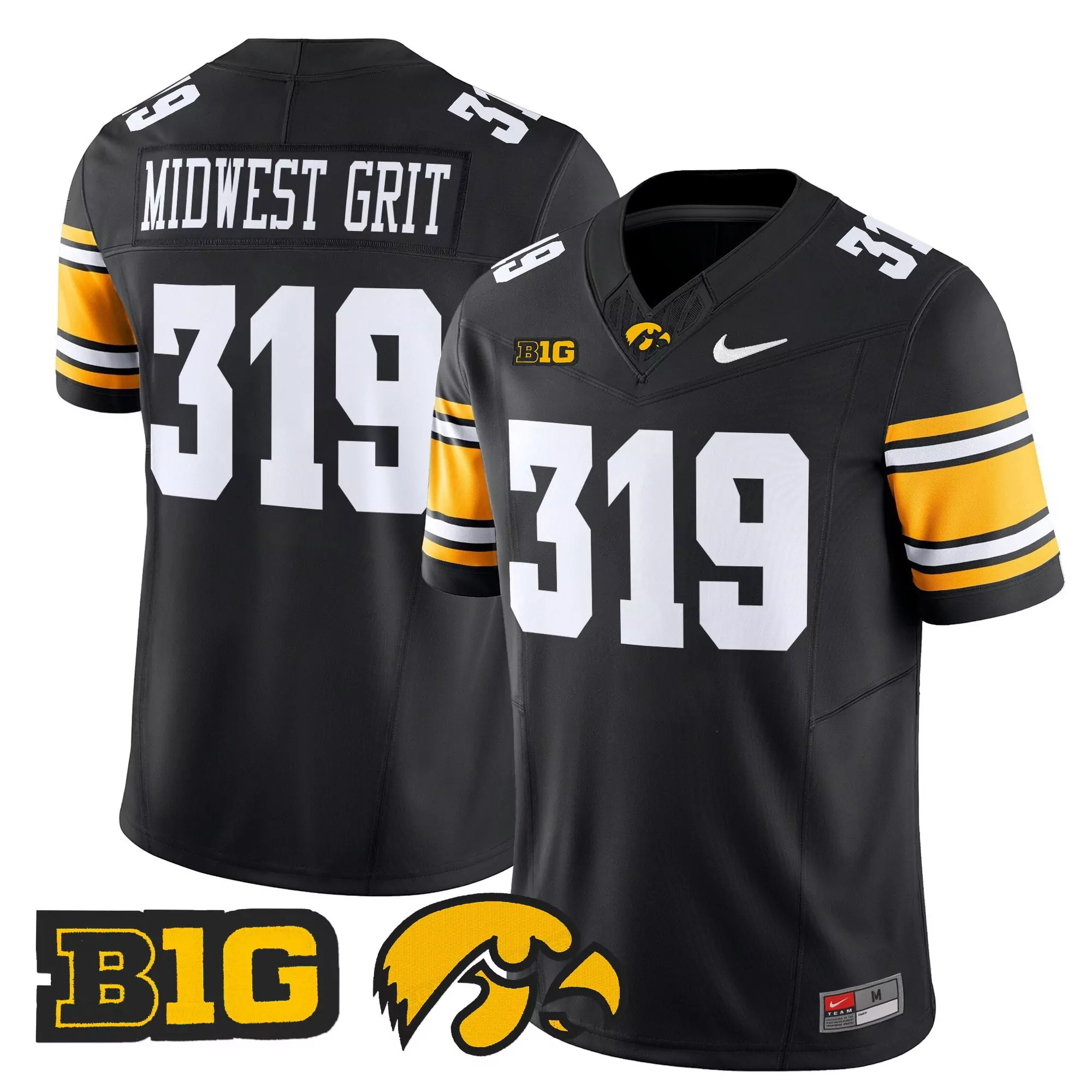 25 iowa hawkeyes nike youth untouchable replica game jersey black