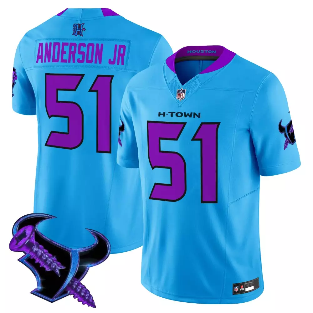 Anderson Jr. 51 Houston Texans 2025 Black Vapor Limited Jersey | Stitched Edition | Game Day Outfit | For Men, Women & Youth