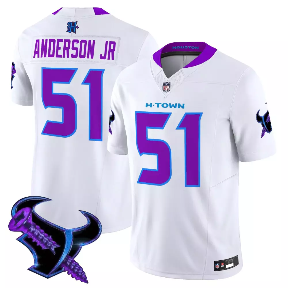 Anderson Jr. 51 Houston Texans 2025 Black Vapor Limited Jersey | Stitched Edition | Game Day Outfit | For Men, Women & Youth