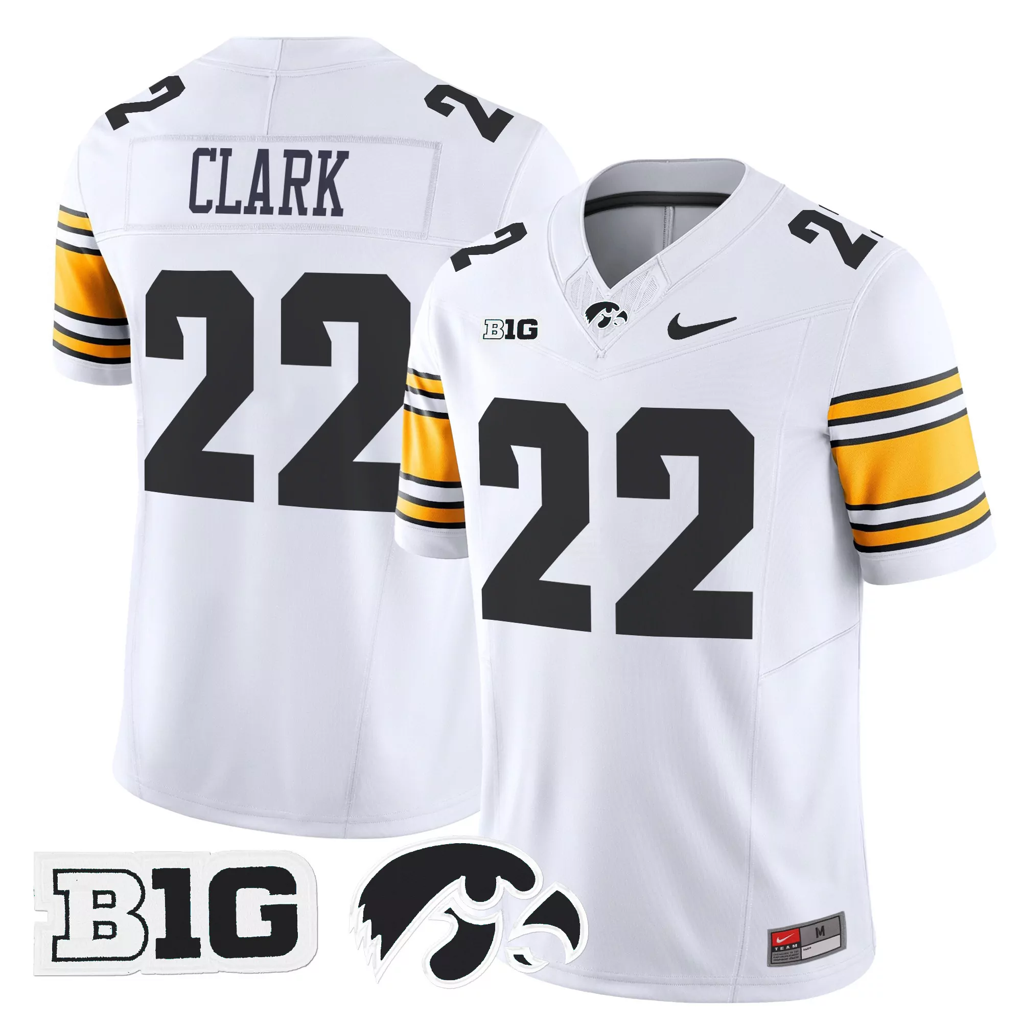 clark 22 men s iowa hawkeyes black vapor jersey all stitched embroidered patch 2025