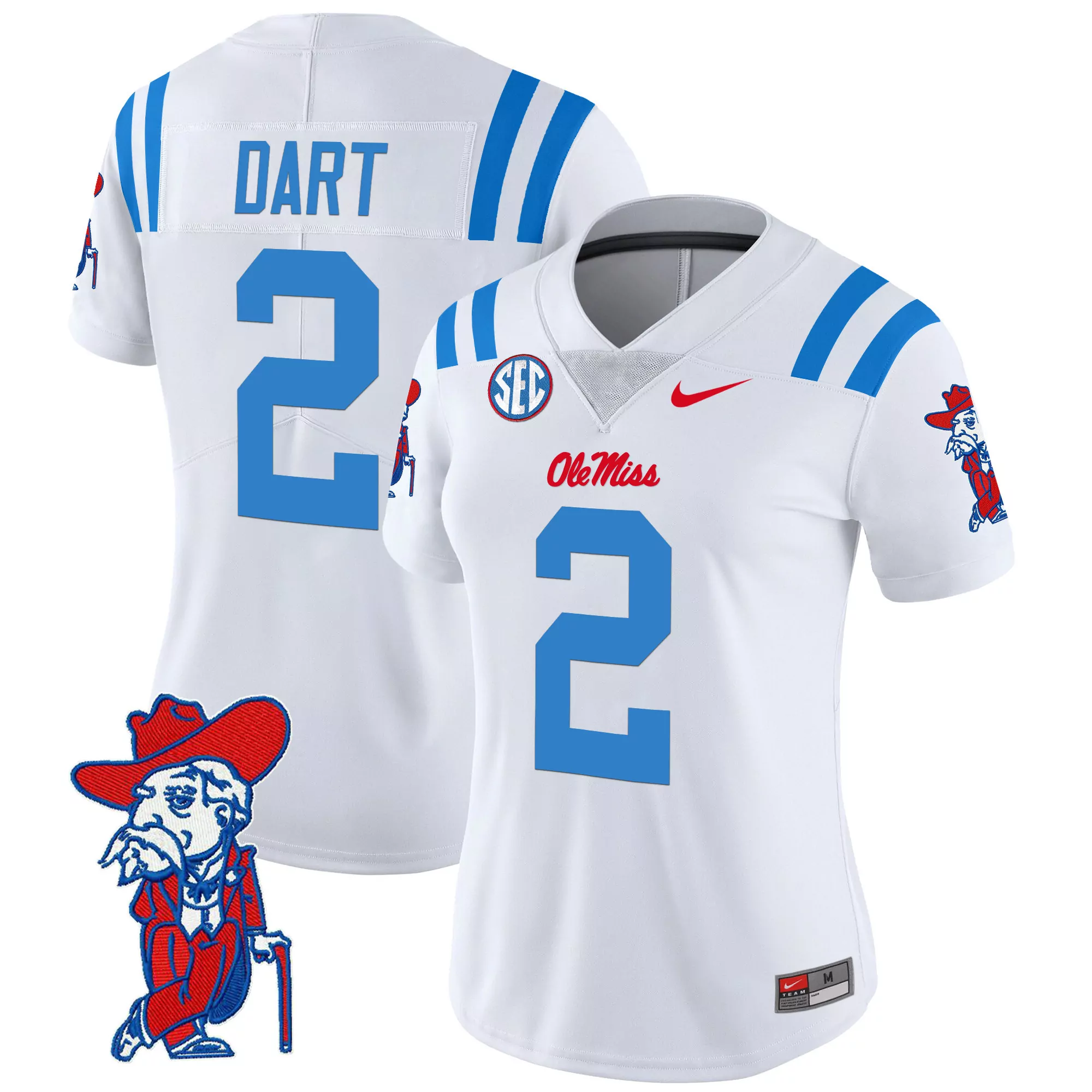 dart 2 women s ole miss rebels 2025 vapor limited jersey all stitched red