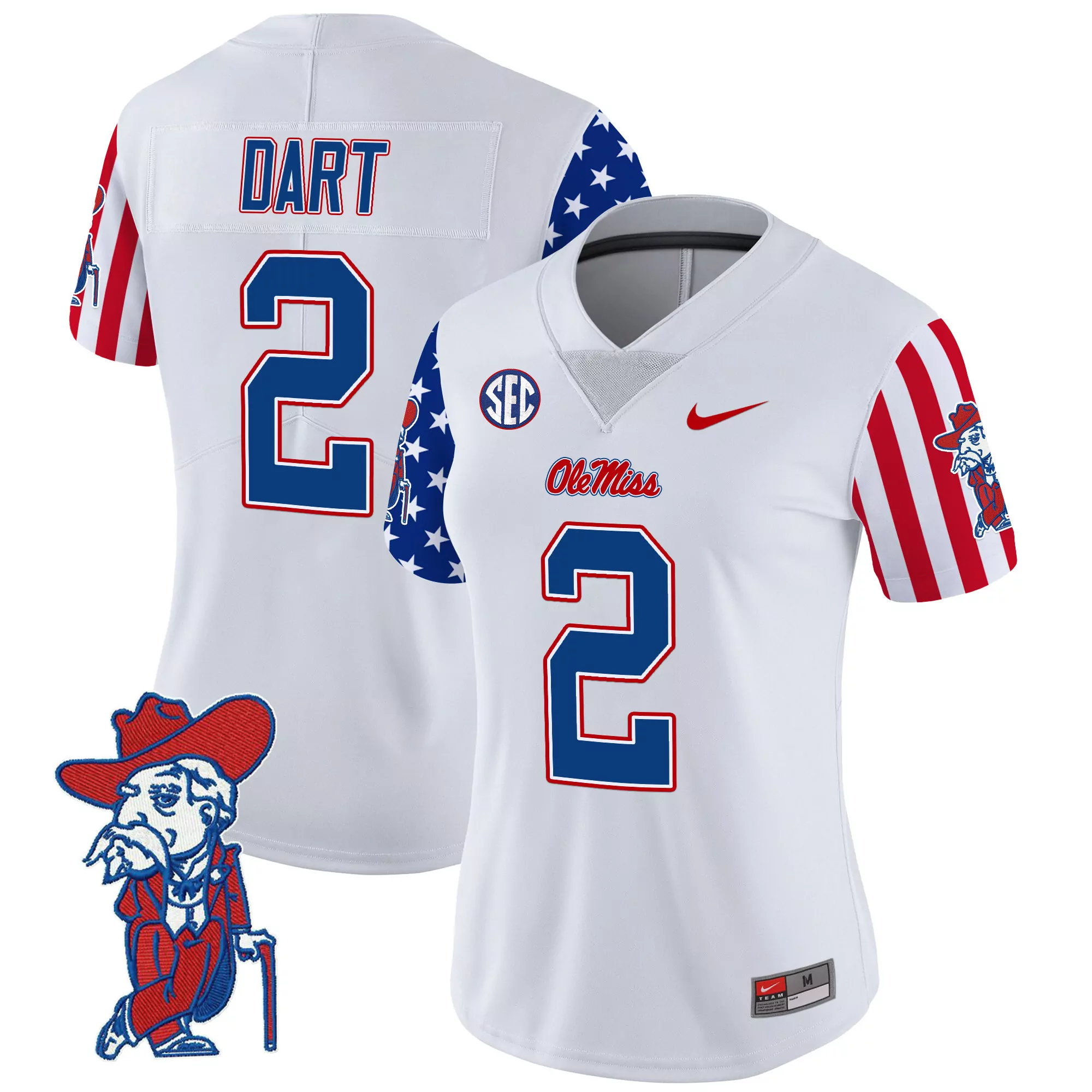 dart 2 women s ole miss rebels navy vapor limited stitched jersey with embroidered patch 2025