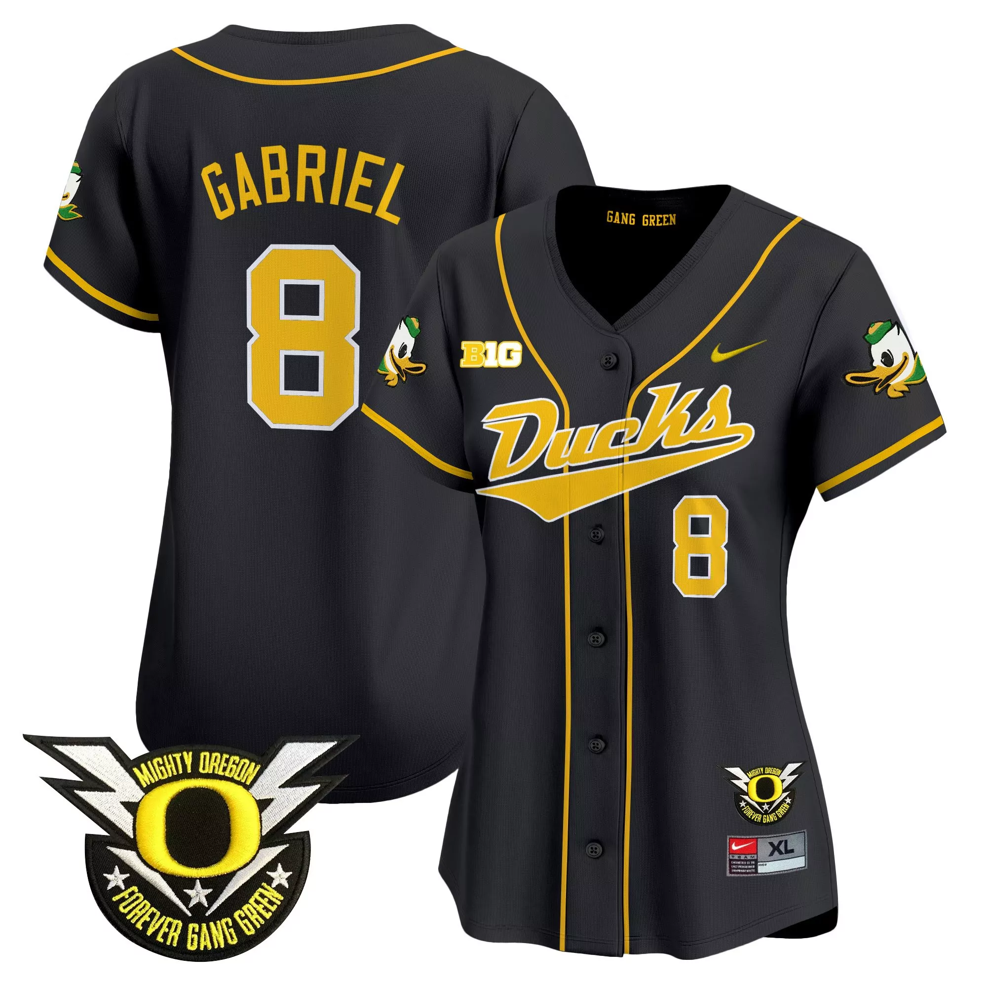 gabriel 8 women s oregon ducks stitched vapor jersey black forever gang green 2024
