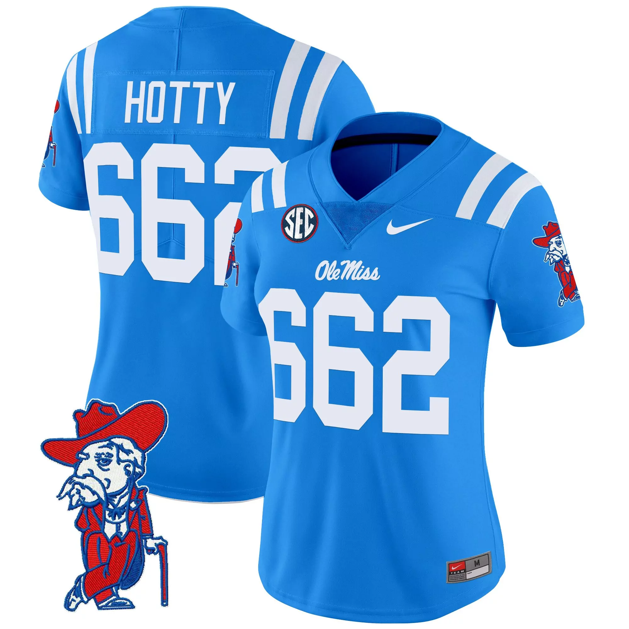 hotty 662 women s ole miss rebels red vapor limited stitched jersey 2025 sec embroidered patch