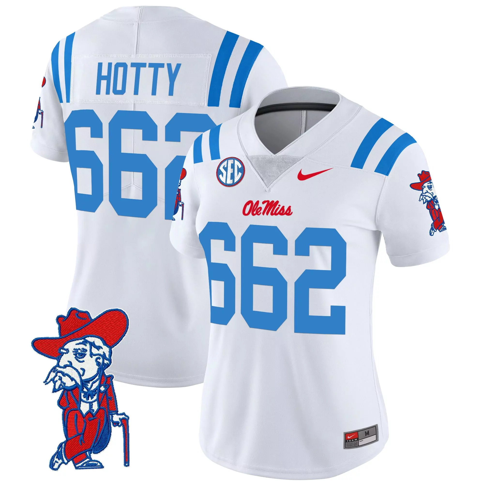 hotty 662 women s ole miss rebels red vapor limited stitched jersey 2025 sec embroidered patch