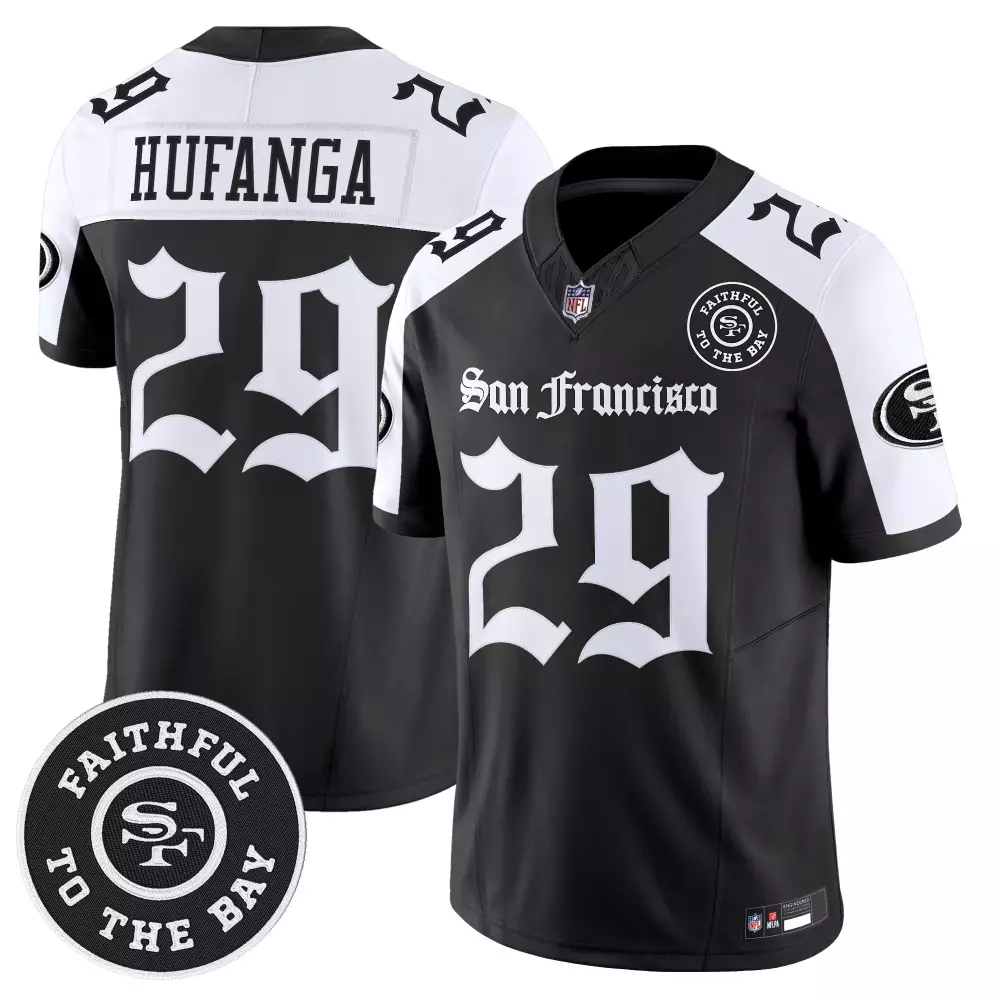 Hufanga 29 Men's Stitched Vapor Jersey | 49ers Black Limited Edition 2023 | For Men, Women & Youth