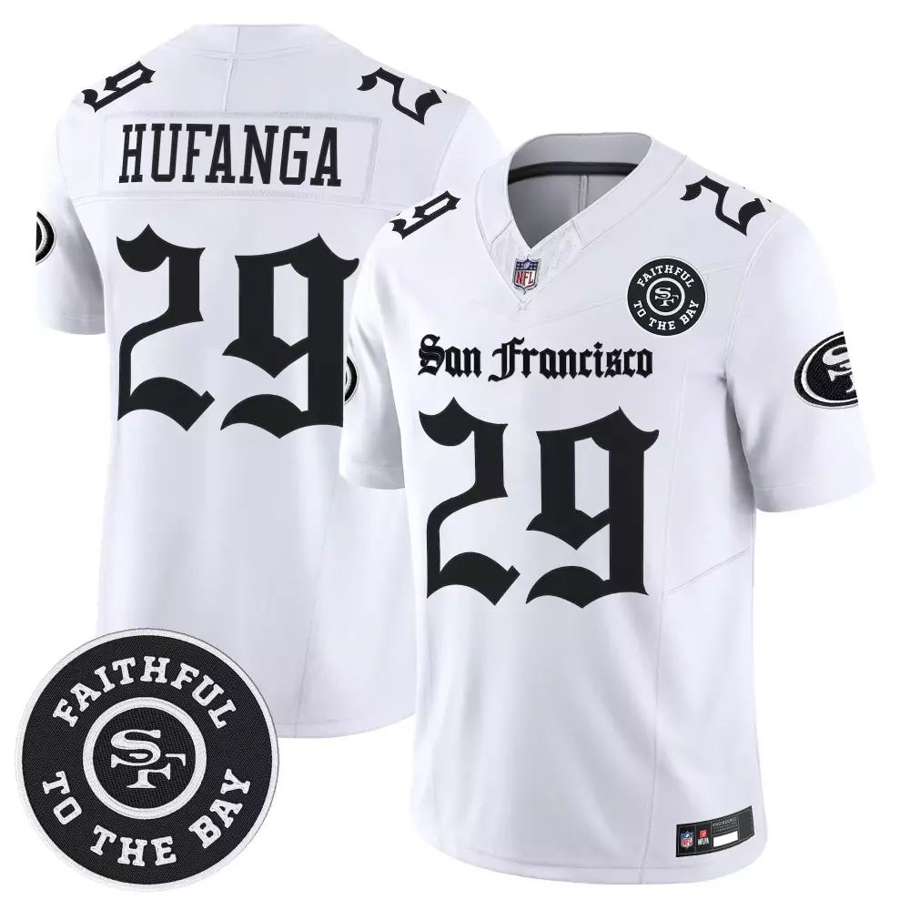 Hufanga 29 Men's Vapor Jersey | 49ers White Independence Day 2025 | For Men, Women & Youth