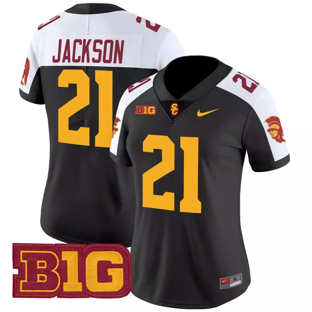 jackson 21 women s usc trojans black vapor jersey all stitched b1g patch 2025