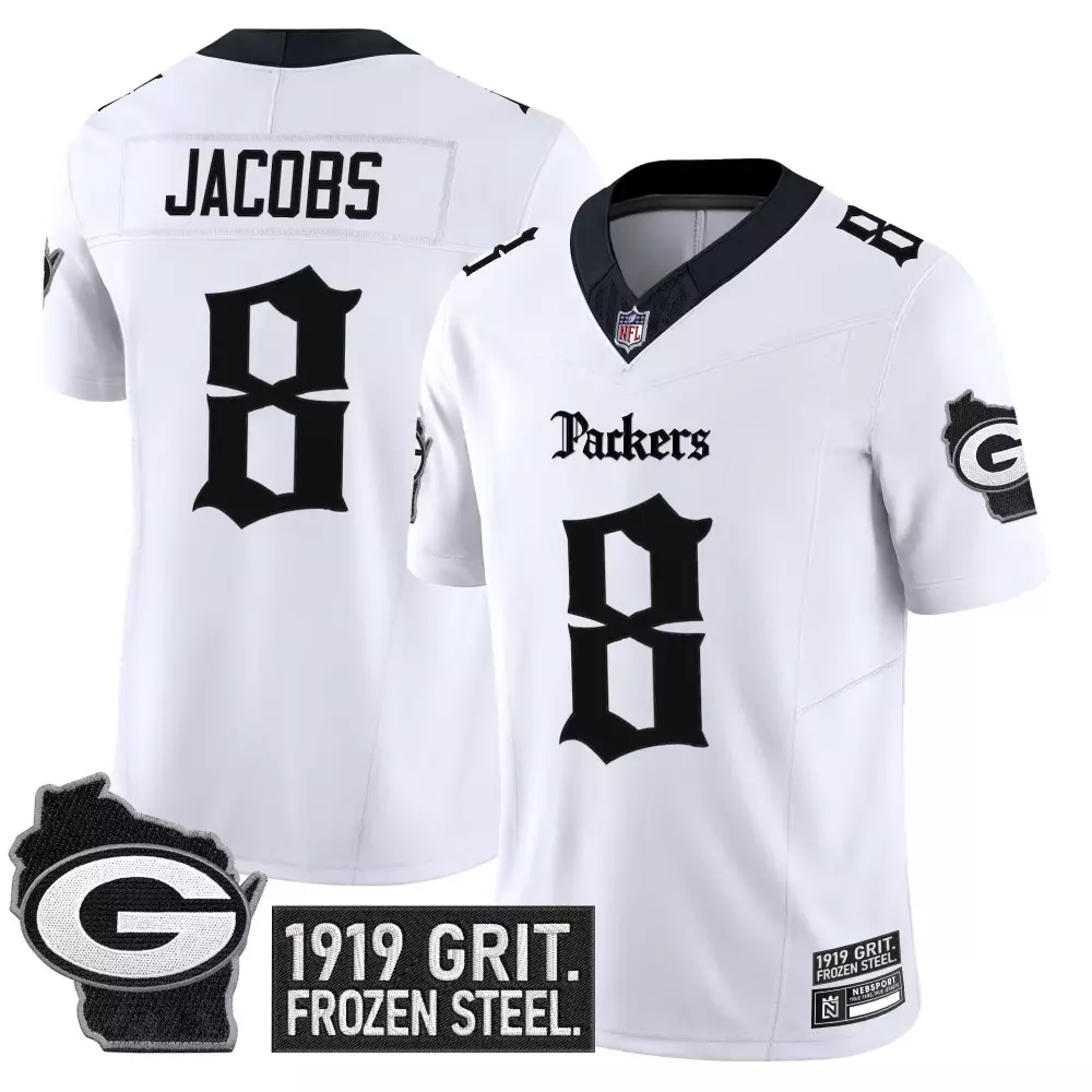 Jacobs 8 Green Bay Packers Women's Stitched Name Patch Jersey | 2023 Edition | Fan Gear for Women | For Women
