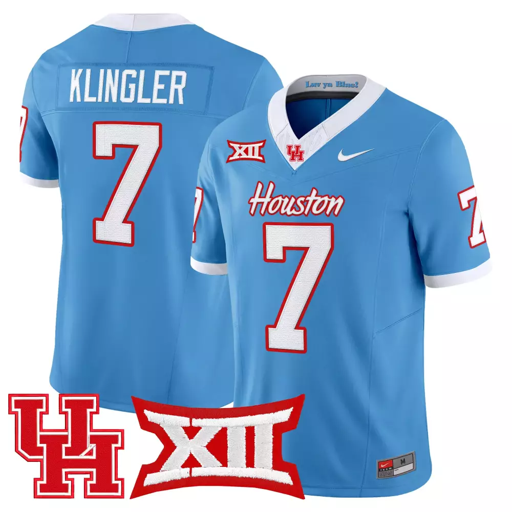 keenum 7 men s white houston cougars 2025 vapor jersey all stitched embroidered xii patch