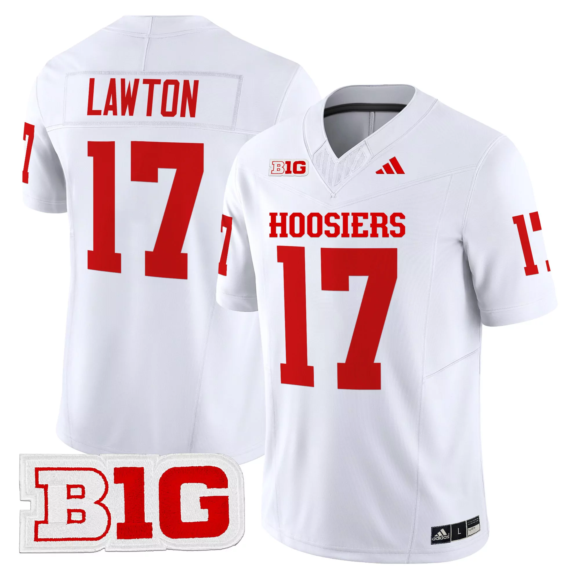 lawton 17 men s indiana hoosiers red vapor jersey all stitched b1g patch 2025 1