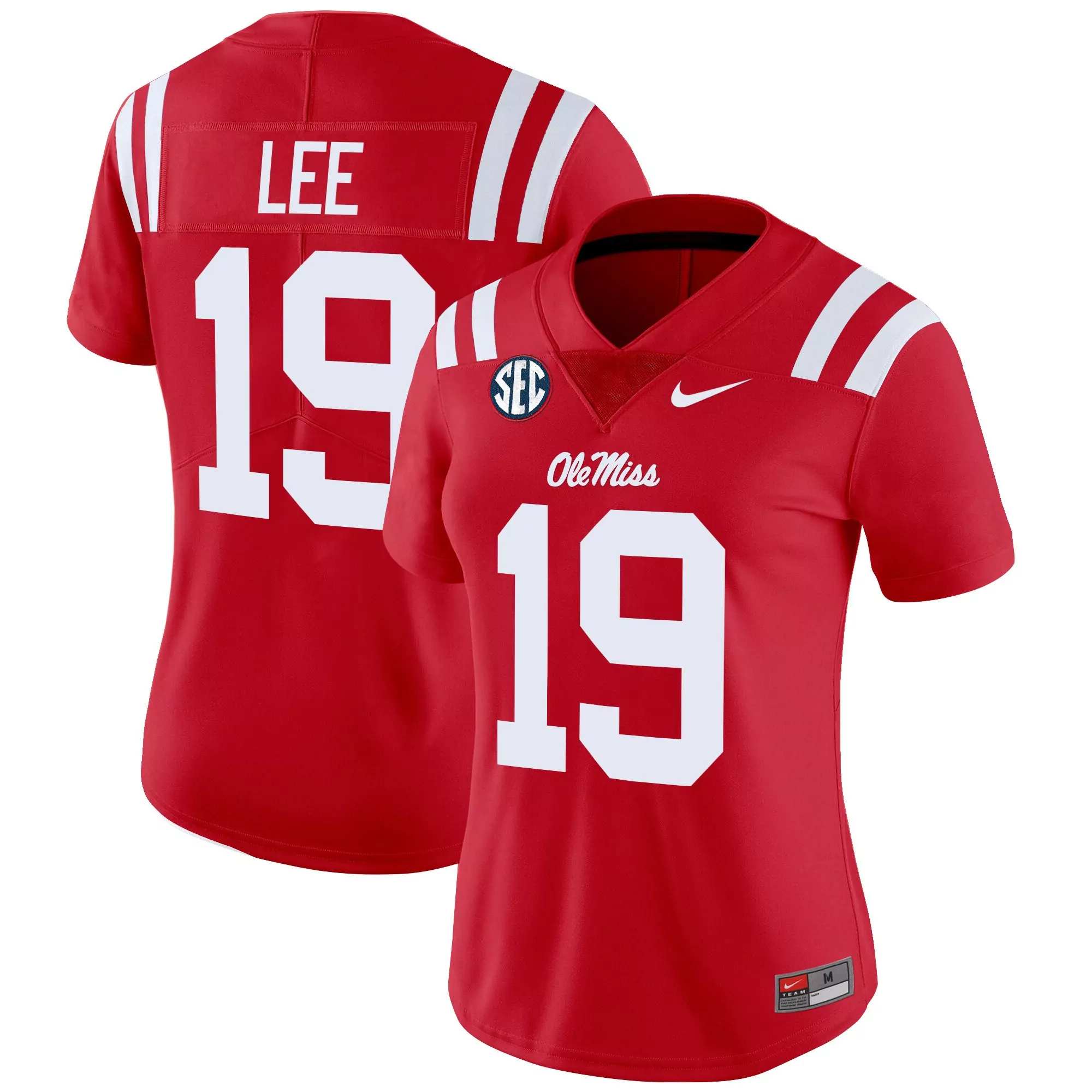 lee 19 women s ole miss rebels black vapor stitched jersey 2025 sec embroidered patch