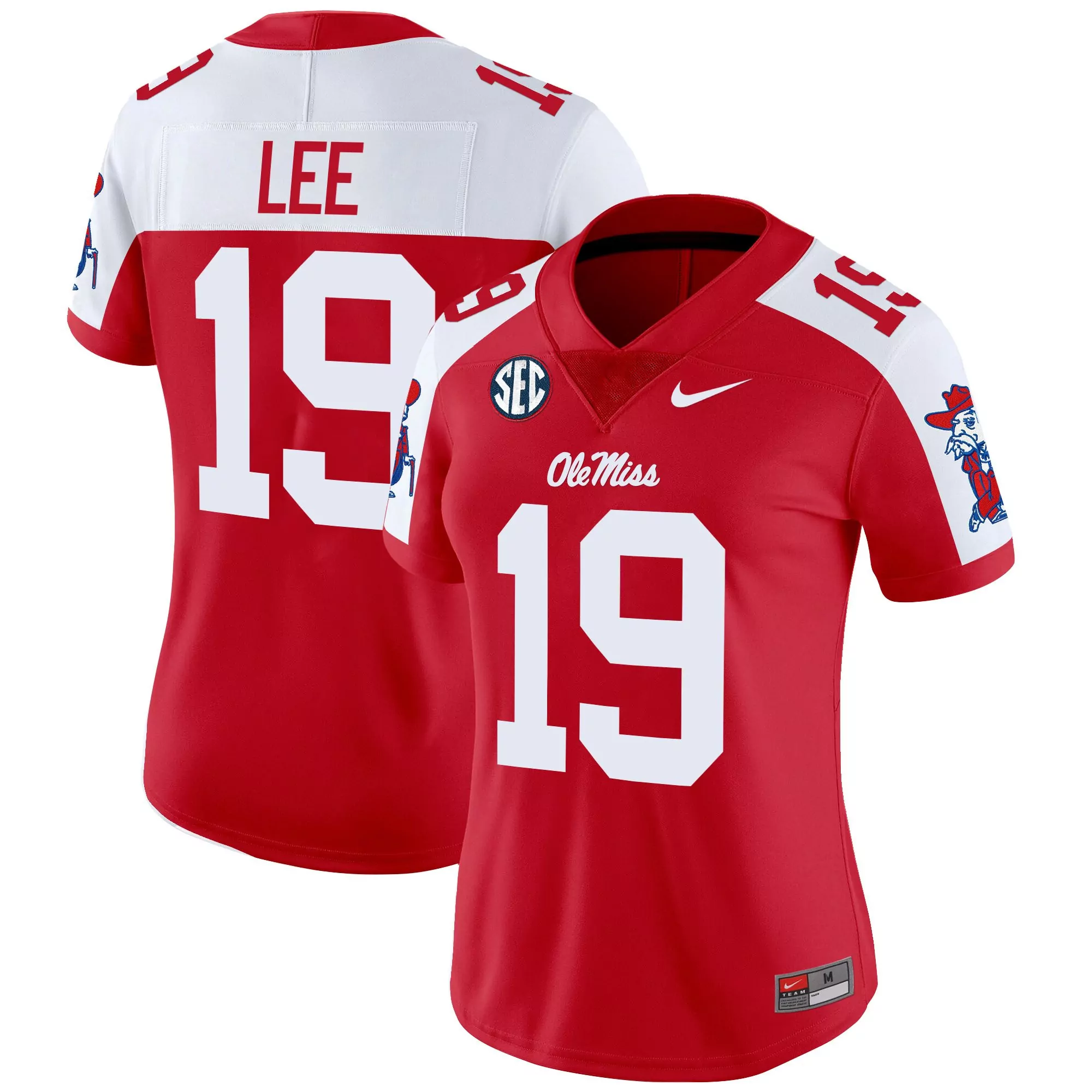 lee 19 women s ole miss rebels black vapor stitched jersey 2025 sec embroidered patch