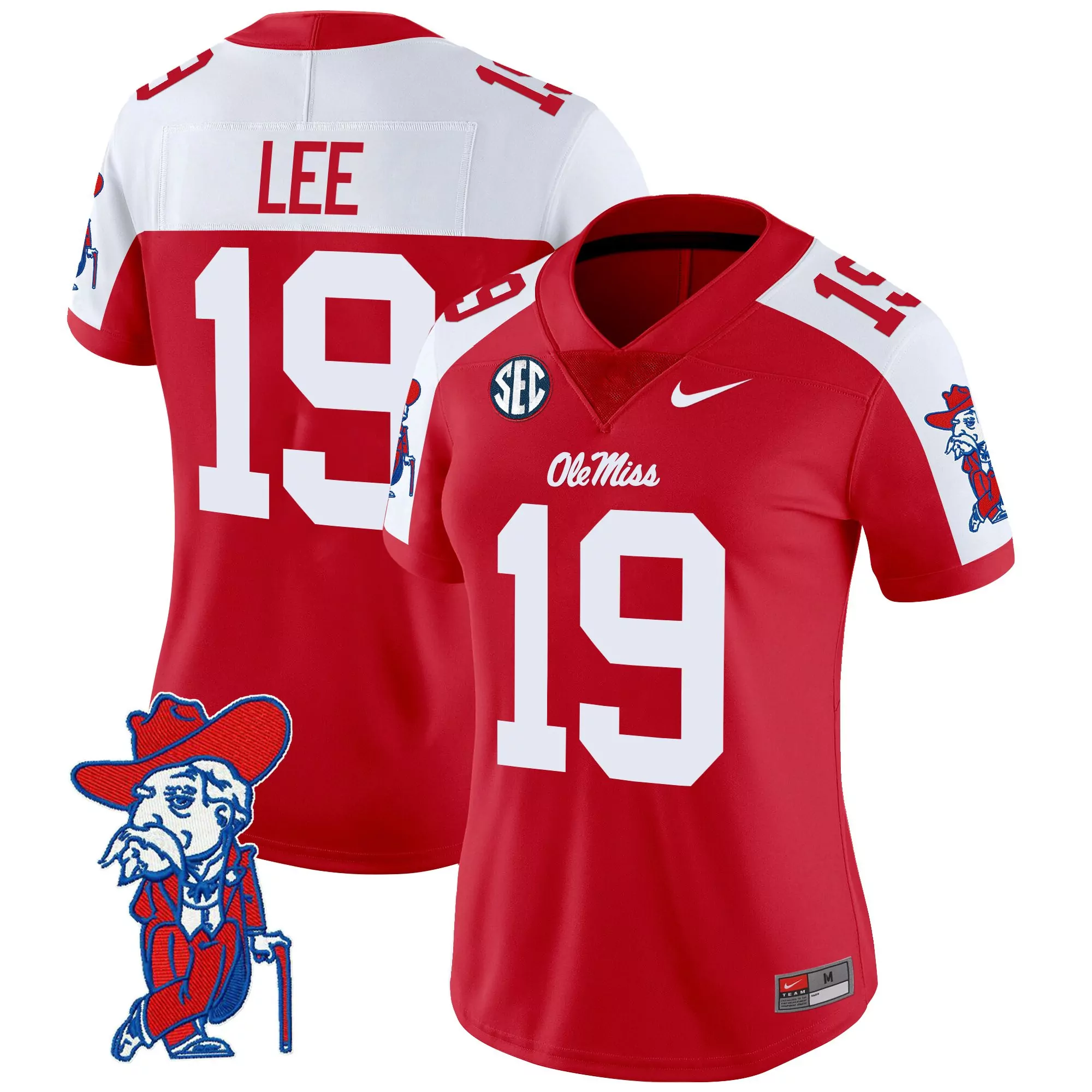 lee 19 women s ole miss rebels black vapor stitched jersey 2025 sec embroidered patch