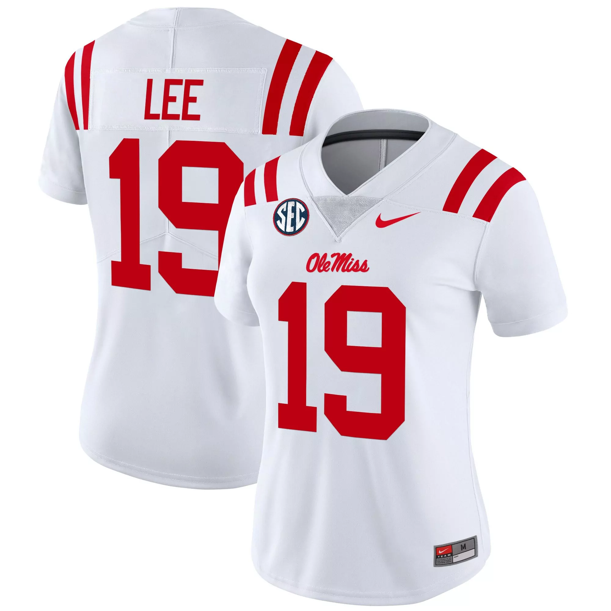lee 19 women s ole miss rebels red vapor stitched jersey with embroidered patch 2025