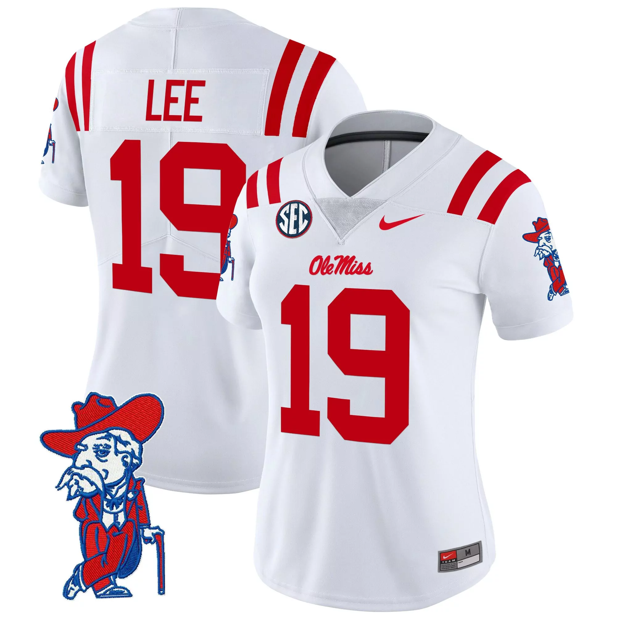 lee 19 women s ole miss rebels red vapor stitched jersey with embroidered patch 2025