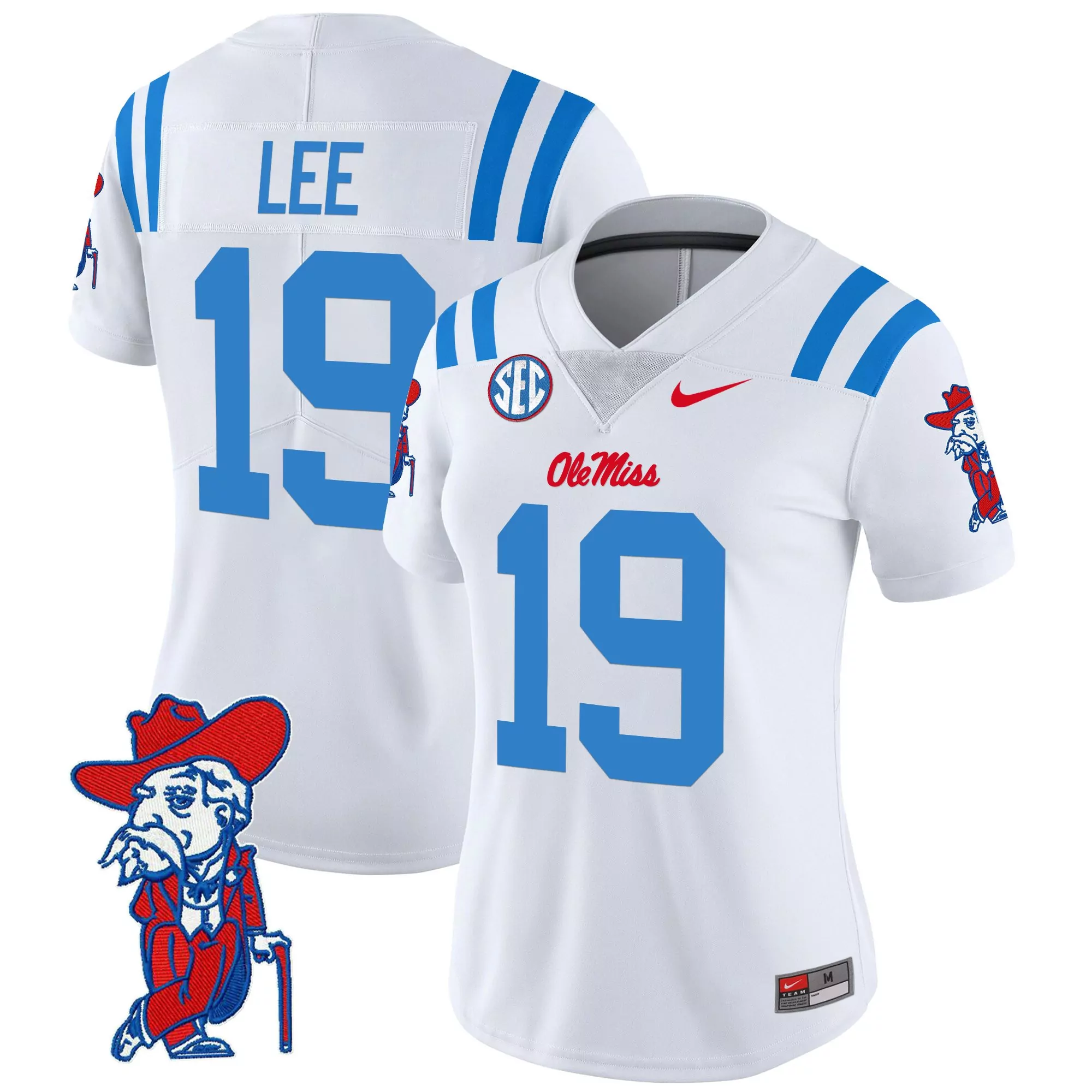 lee 19 women s ole miss rebels red vapor stitched jersey with embroidered patch 2025